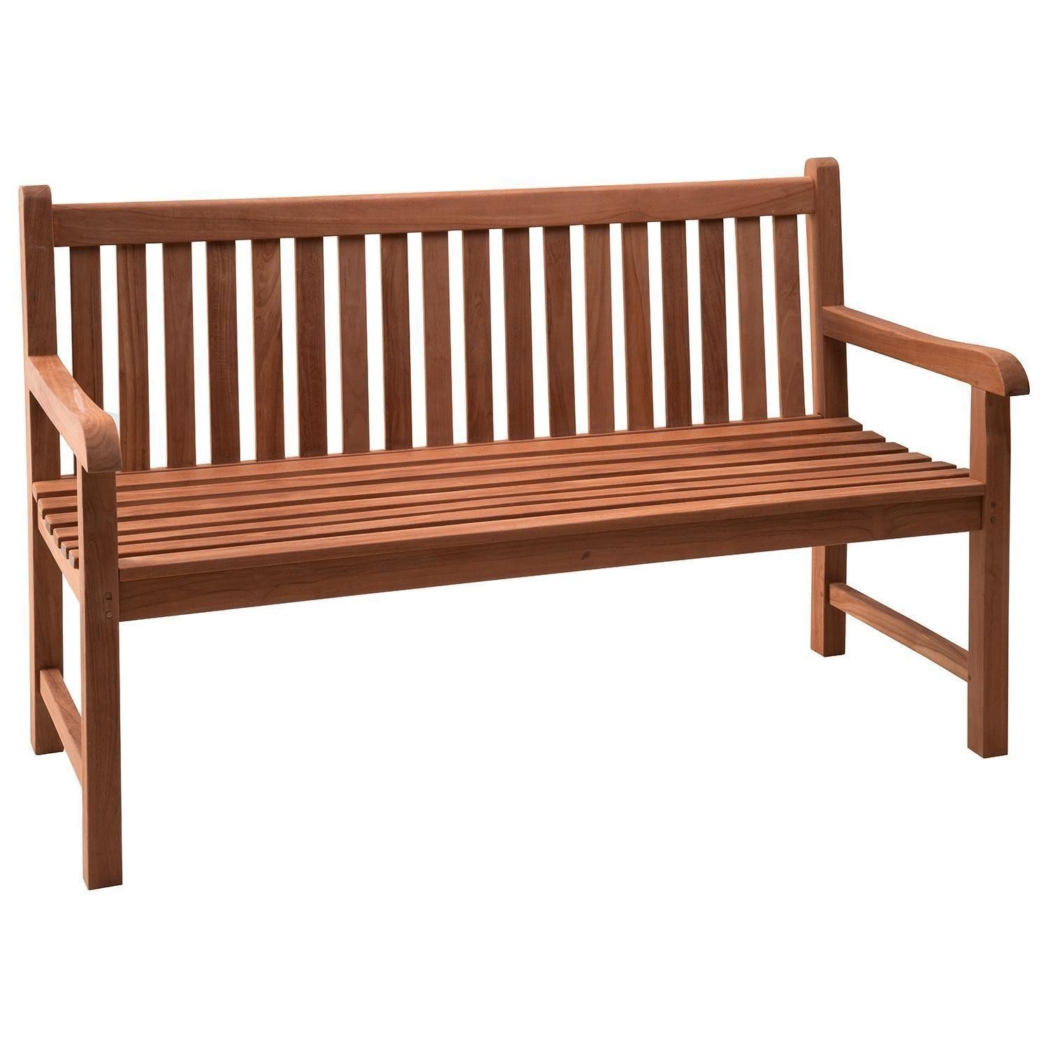 Outdoor Gartenbank KAMPEN, 2,5-Sitzer, Braun, Teakholz massiv, (1-St), B 150 x H 92 x T 55 cm