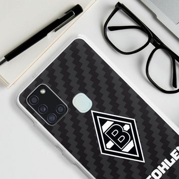 DeinDesign Handyhülle Borussia Mönchengladbach Carbon Gladbach Die Fohlen Carbon, Samsung Galaxy A21s Silikon Hülle Bumper Case Handy Schutzhülle