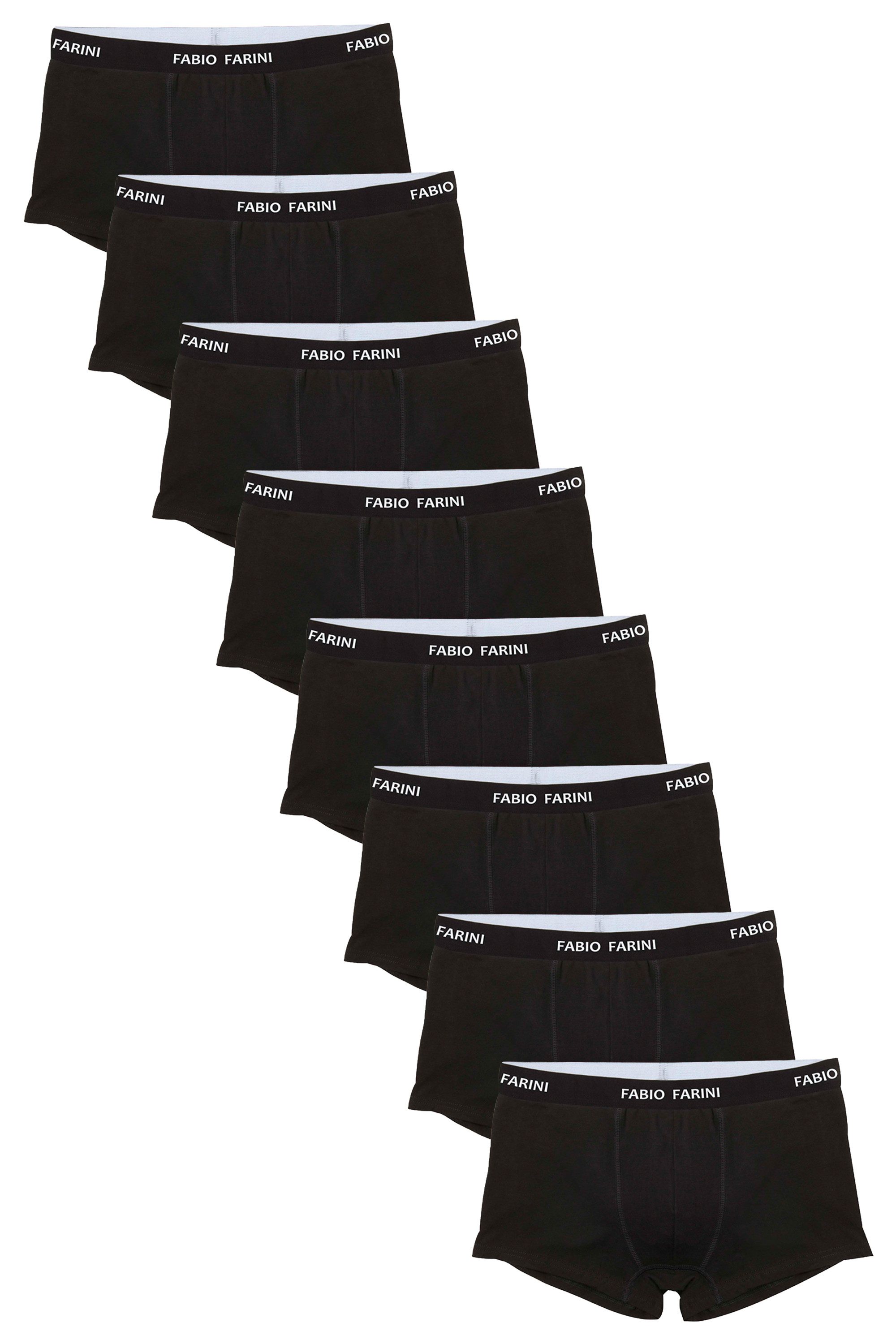 Fabio Farini Boxershorts Herren Boxer Unterhosen Baumwolle - Männer Retroshorts (8-St) angenehme Passform und Pflegehinweis aufgedruckt