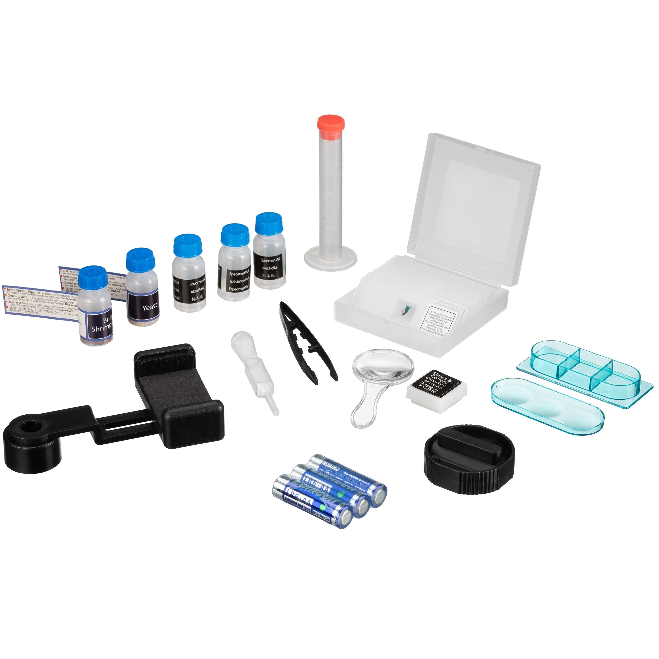 BRESSER junior microscope 40x-640x blue incident and transmitted light microscope