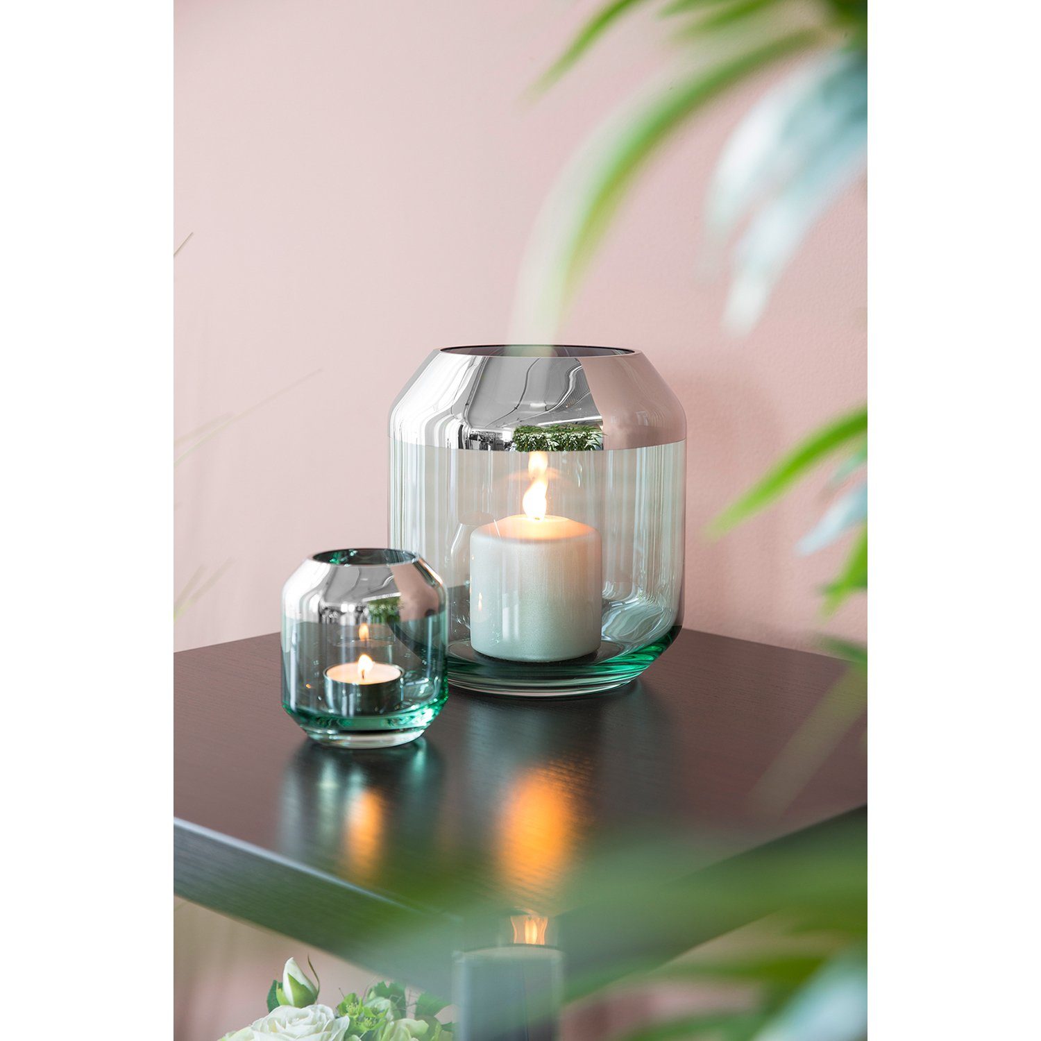 Fink Teelichthalter SMILLA (1 St), Aus mundgeblasenem Glas, Auch als Vase  einsetzbar