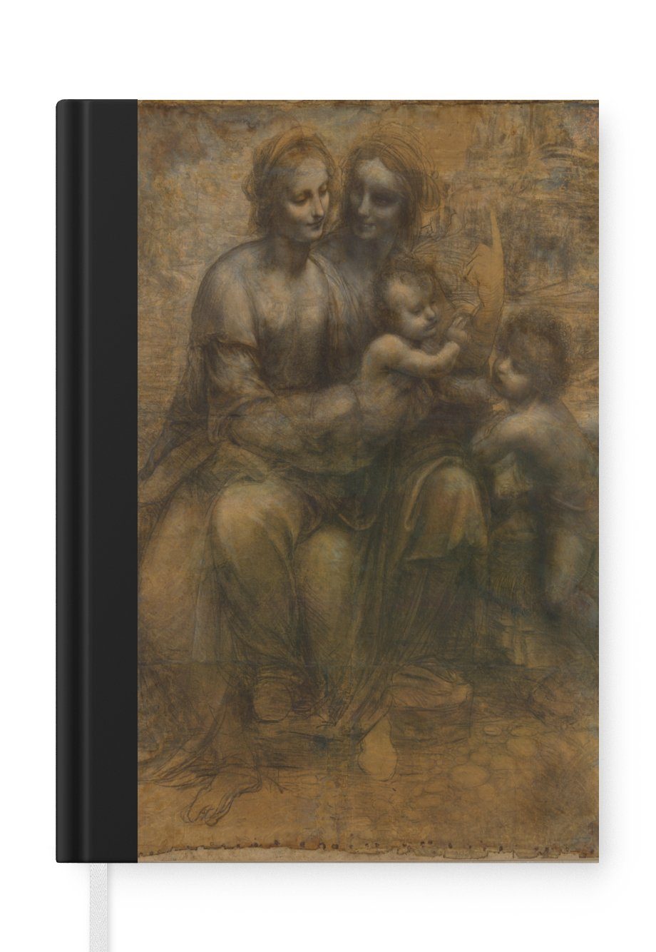 MuchoWow Notizbuch Maria mit Kind und die Heilige Anna - Leonardo da Vinci, Journal, Merkzettel, Tagebuch, Notizheft, A5, 98 Seiten, Haushaltsbuch