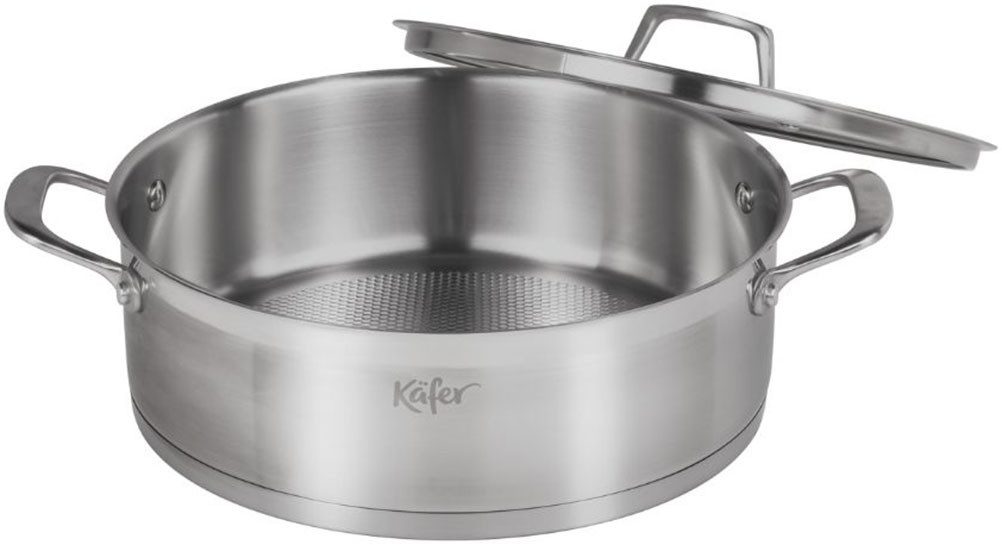 Käfer Servierpfanne Käfer Pfanne aus Edelstahl, Edelstahl 18/10 (2-tlg), Ø 28 cm, Wabenboden, recycelter Edelstahl, induktionsfähig – Bild 2 von 5