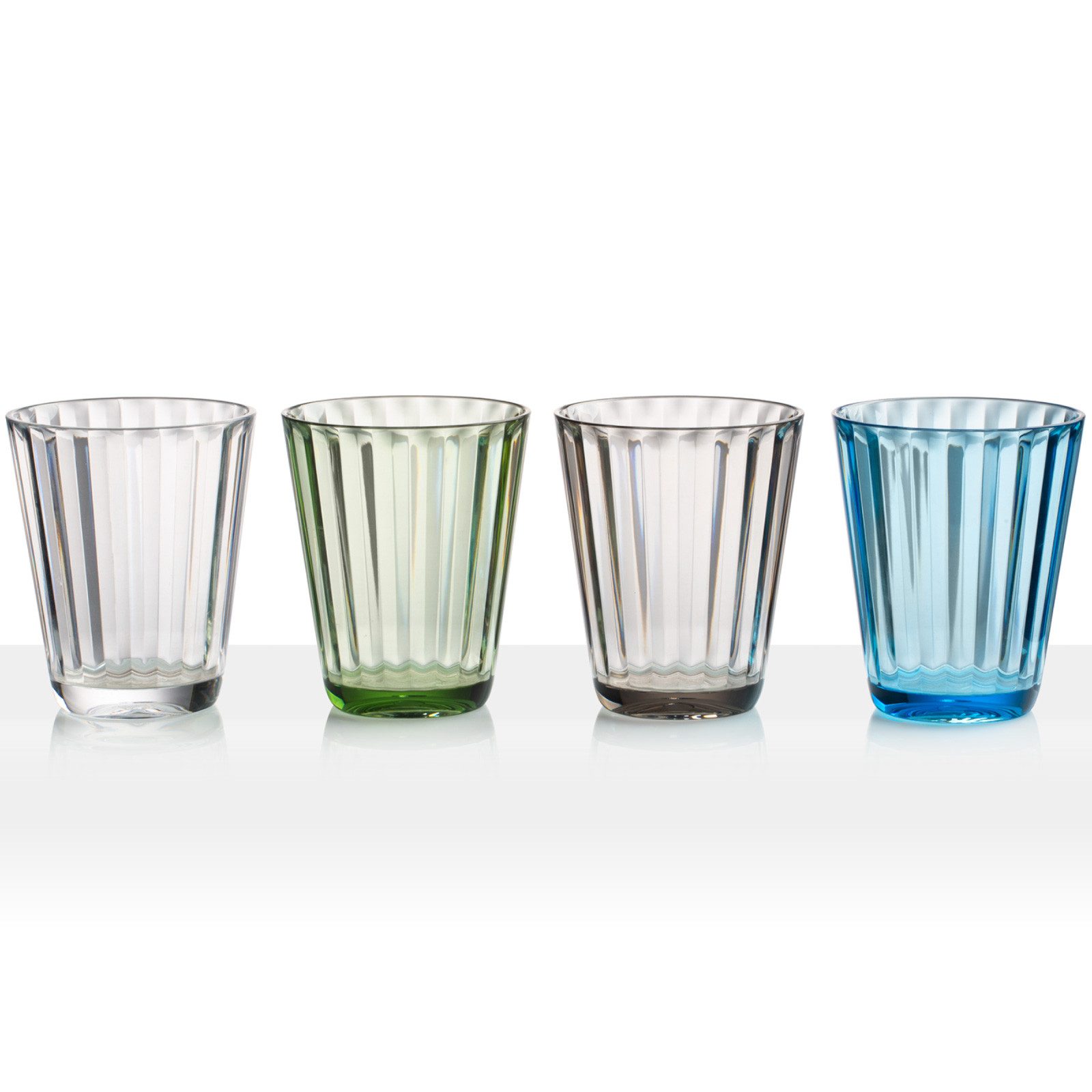 BRUNNER Glas Camping Glas 4er Set Trinkglas Jazz, 100% Polycarbonat, Reise Wasser Gläser Bruchfest 300 ml