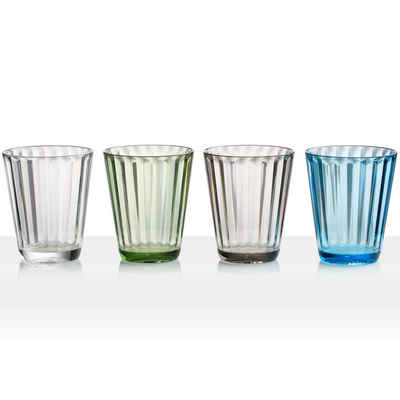 BRUNNER Glas Camping Glas 4er Set Trinkglas Jazz, 100% Polycarbonat, Reise Wasser Gläser Bruchfest 300 ml