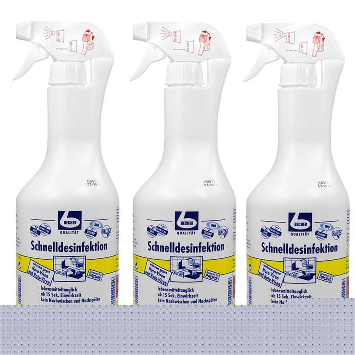 Dr. Becher 3x Dr. Becher Schnelldesinfektion 1 Liter Spezialwaschmittel