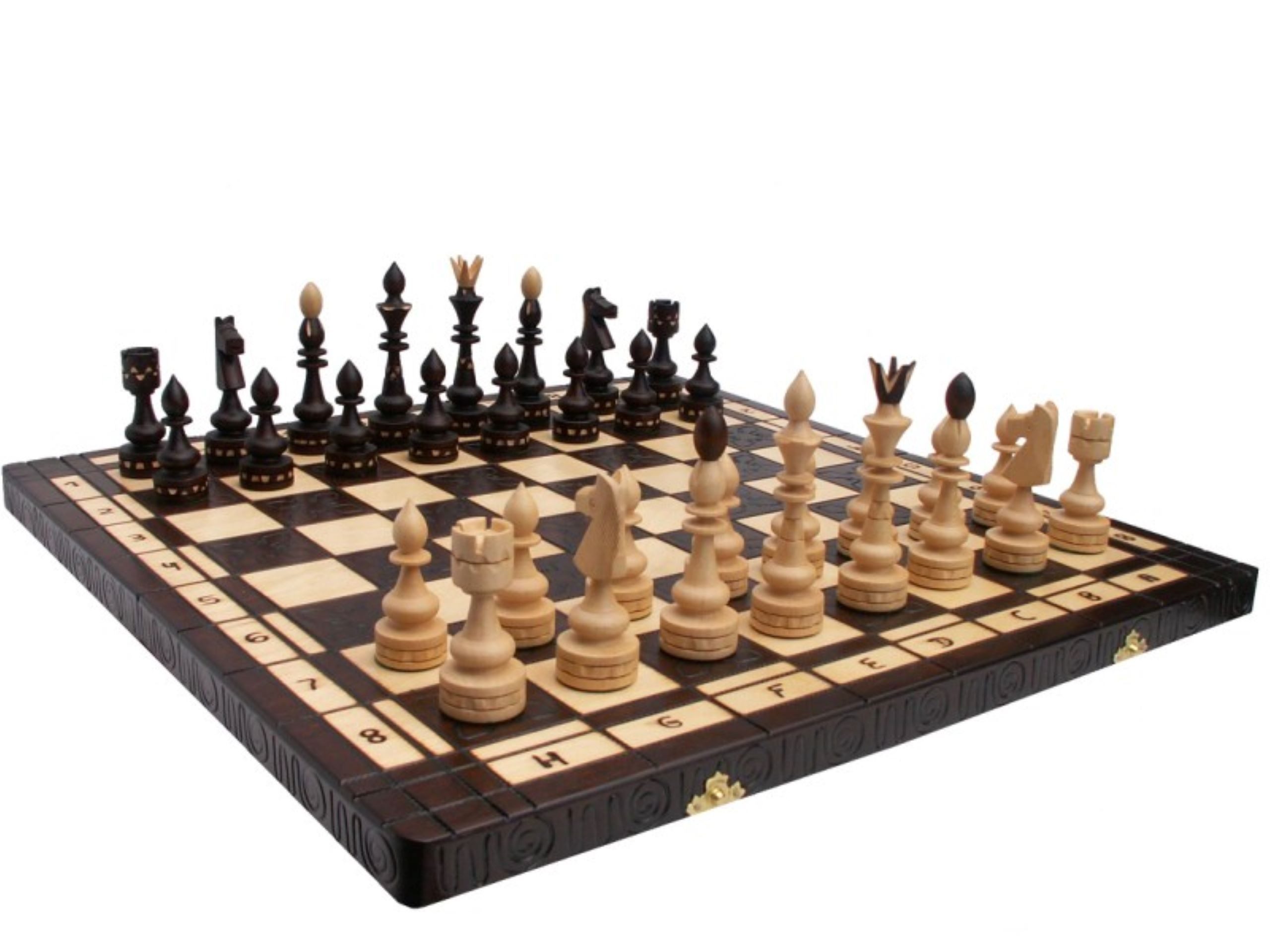 Holzprodukte Spiel Schach Schachspiel Schachbrett 54 x 54 cm Holz Indian indisch