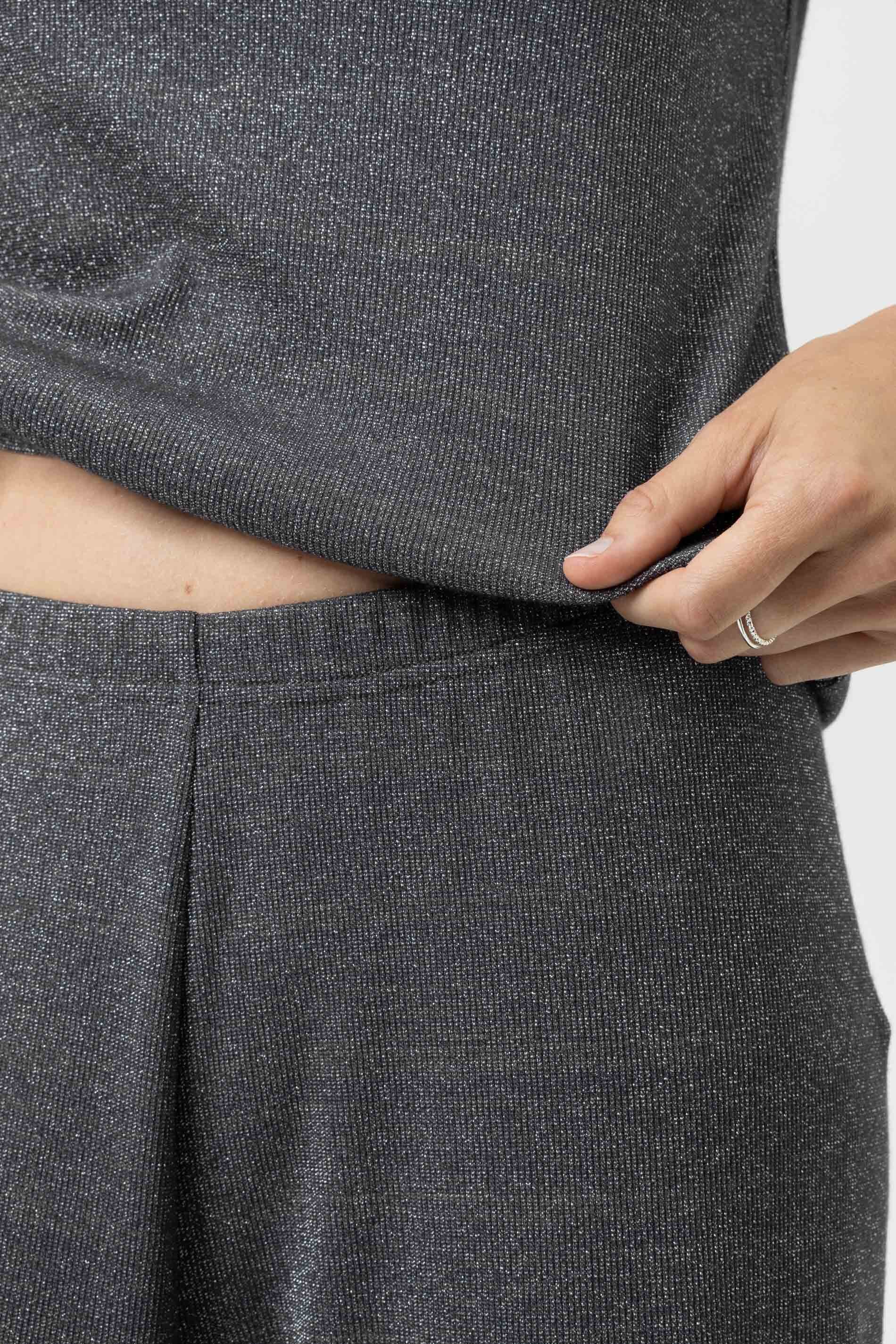 Mey Schlafhose Mey Hose lang Serie Sparkling Rib Uni Hose (1-tlg) Lurex-Glitzer, weicher Feinripp mit Stretch, Viskose-Mix