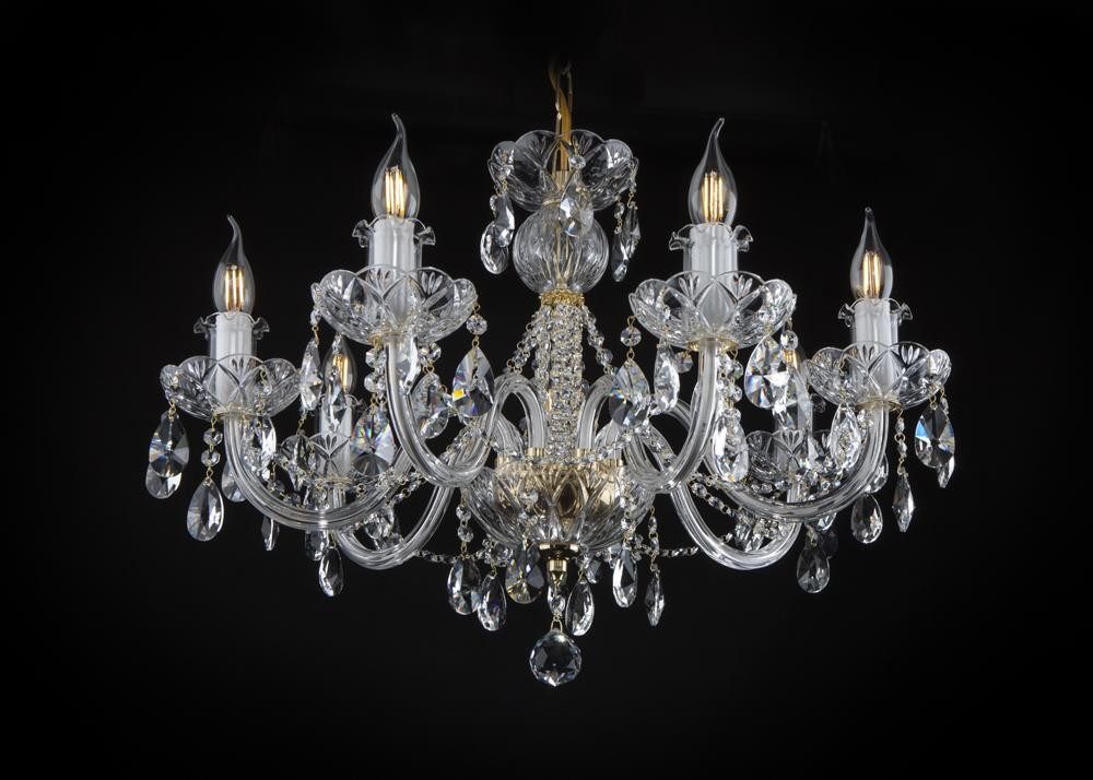 JVmoebel Kronleuchter Kronleuchter mit Kristallsteinen in elegantem Design, Warmweiß, Made in Europa