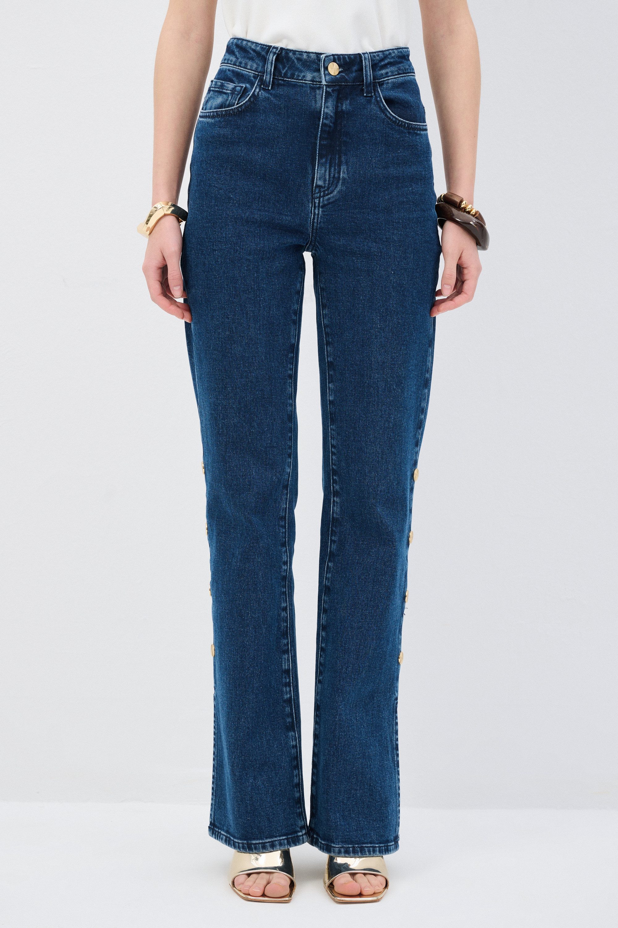 adL Straight-Jeans Jeanshose mit Knöpfen