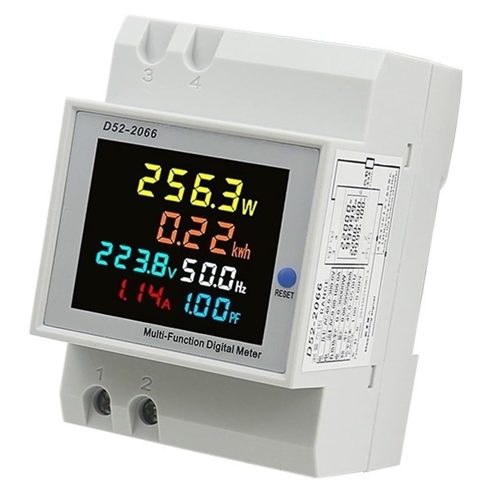 Wechselstromzähler Hutschiene 6in1 Stromzähler, LCD Strommessgerät