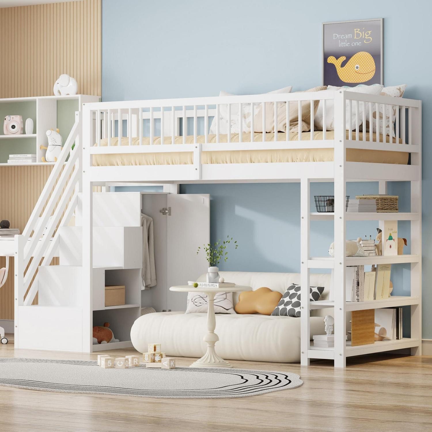 LuxusKollektion Spielbett Etagenbett 90x200 mit Stauraum
