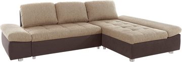 sit&more Ecksofa Bergamo L-Form, wahlweise mit Bettfunktion, Bettkasten und Armteilfunktion