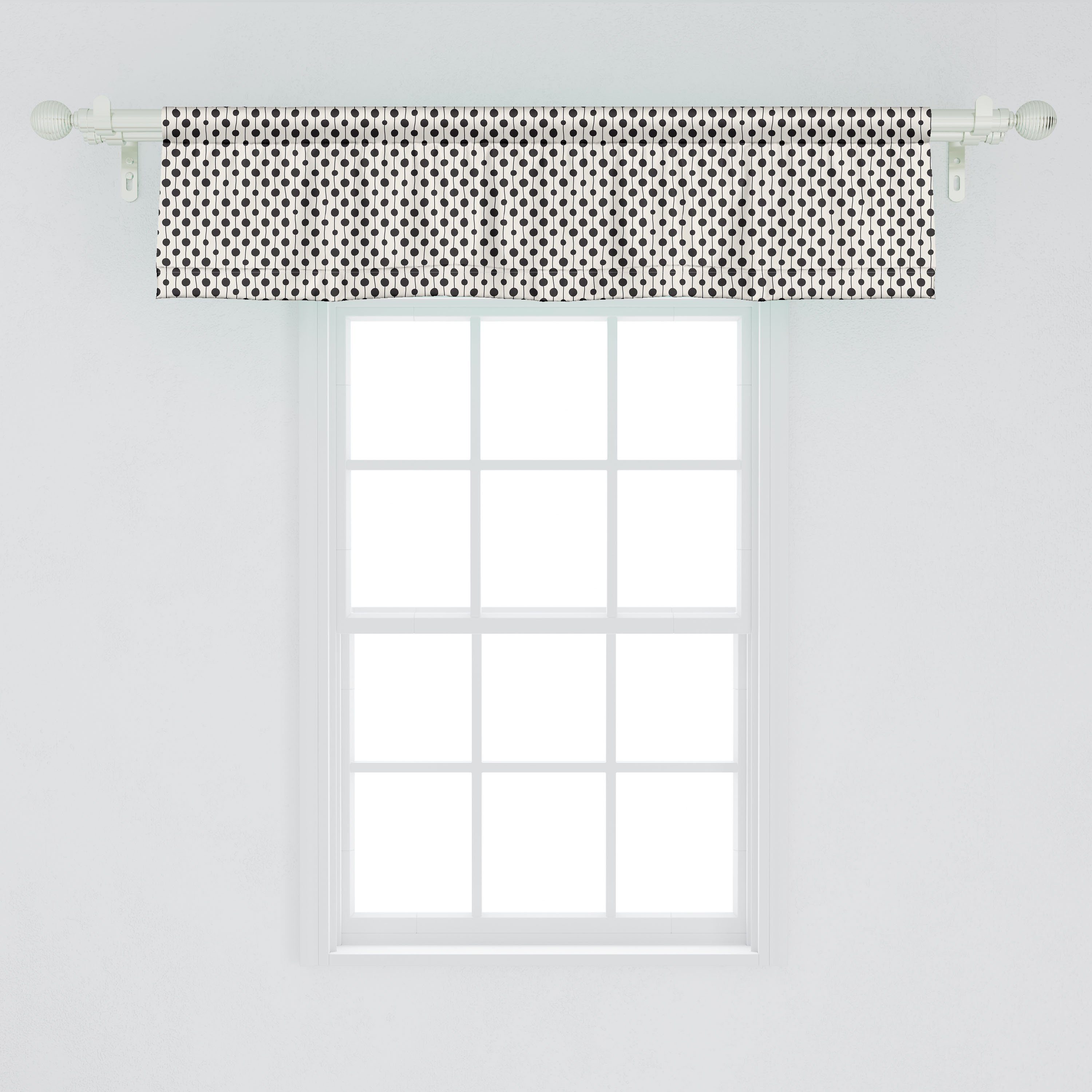 Schlafzimmer Scheibengardine Abakuhaus, Reihe Punkte Abstrakt Schmutz-Kunst Küche Vorhang in Dekor Volant mit Stangentasche, für Microfaser,