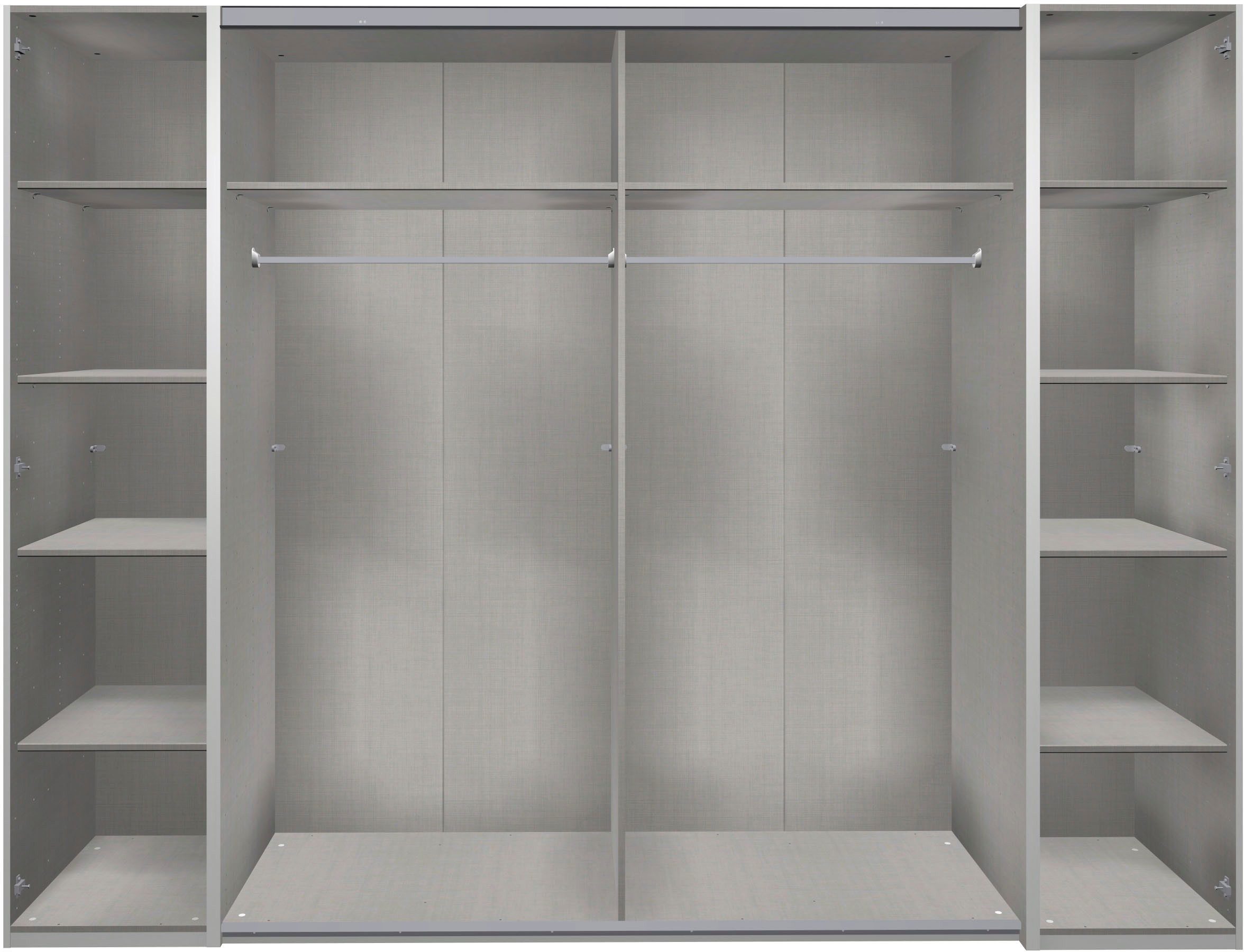 Wimex Kleiderschrank Stockholm, rustikale Optik im Industrial Design, Made in Germany 270x65x210cm, viel Stauraum durch 2 Kleiderstangen und 10 Einlegeböden