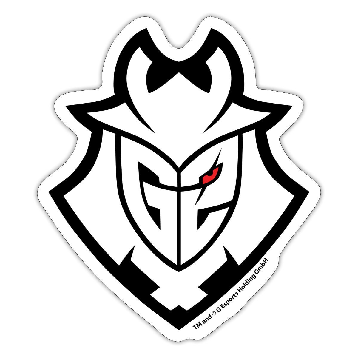 Spreadshirt Aufkleber G2 Esports Logo Schwarz Linien Sticker Aufkleber