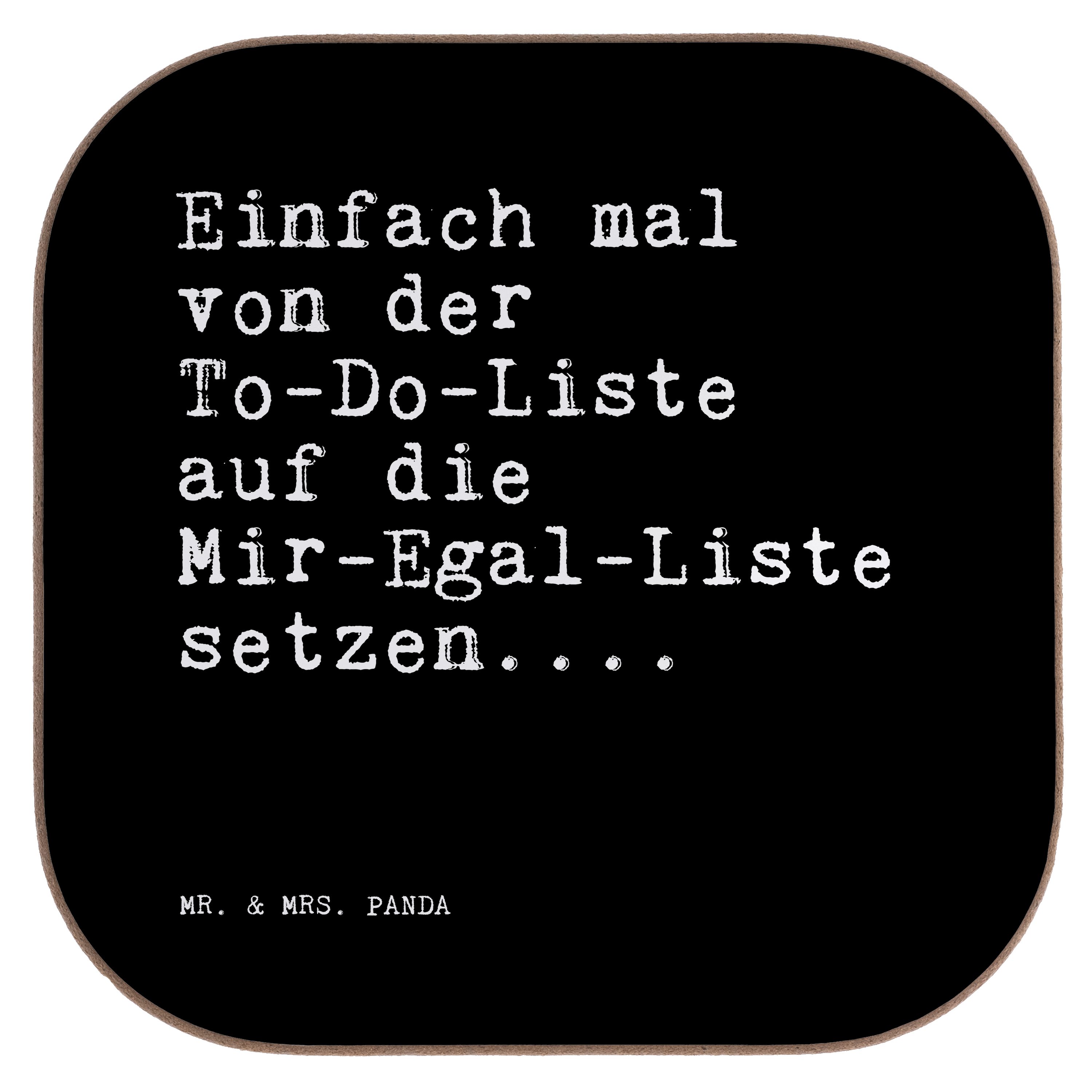 Panda Getränkeuntersetzer - Motivation, von Einfach Geschenk, Bierdeckel, Schwarz Mr. Mrs. der... mal & 1-tlg. -