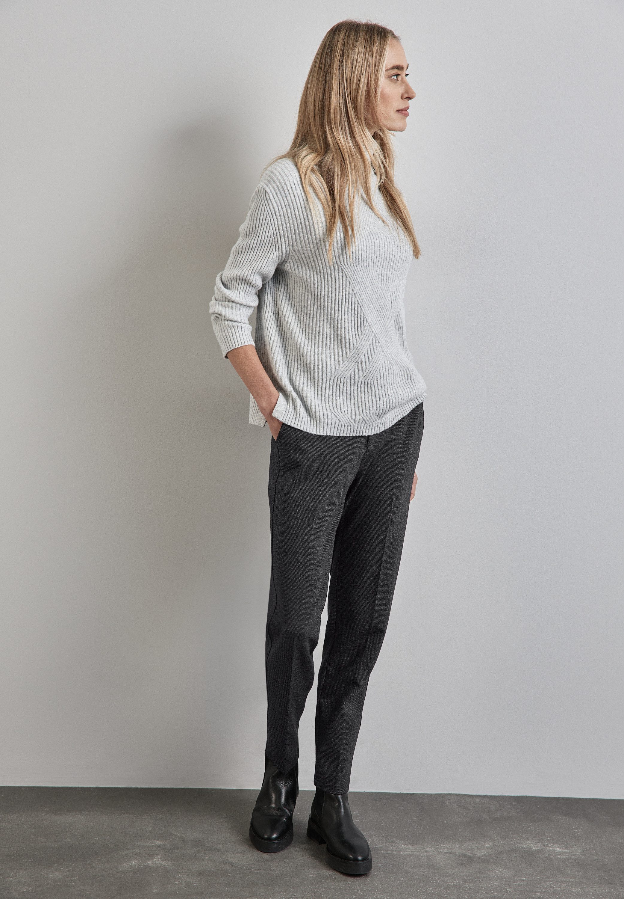 STREET ONE 5-Pocket-Jeans Chino im Melange-Look günstig online kaufen