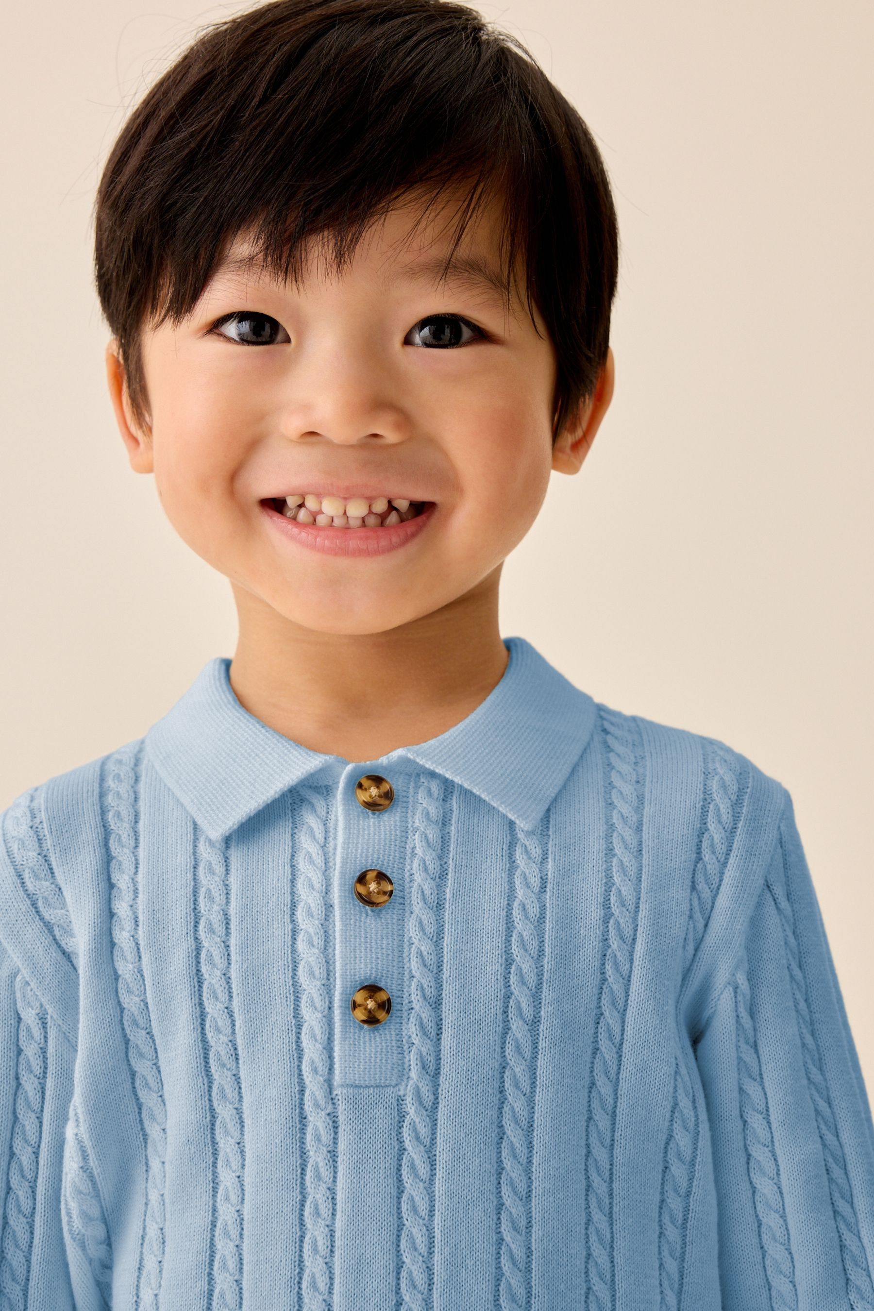 Next Poloshirt Polohemd im Zopfstrick (1-tlg) – Bild 3 von 4