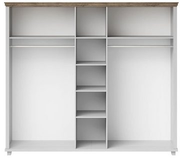 Helvetia Kleiderschrank Elda (Evora, 1-teilig) 246cm abisko ash / eiche lefkas 5-türig mit 3 Spiegeln