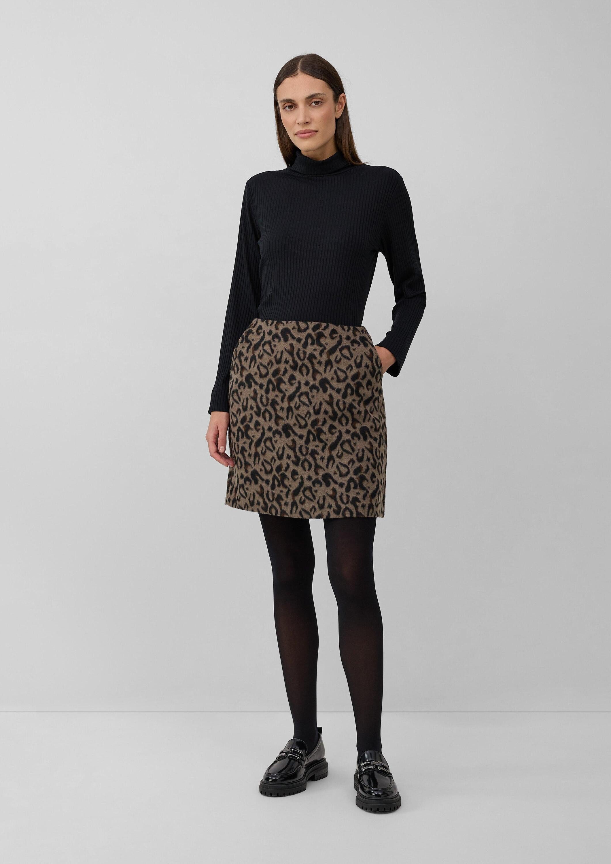 s.Oliver Minirock Rock Kurzer Rock mit Leo-Muster günstig online kaufen