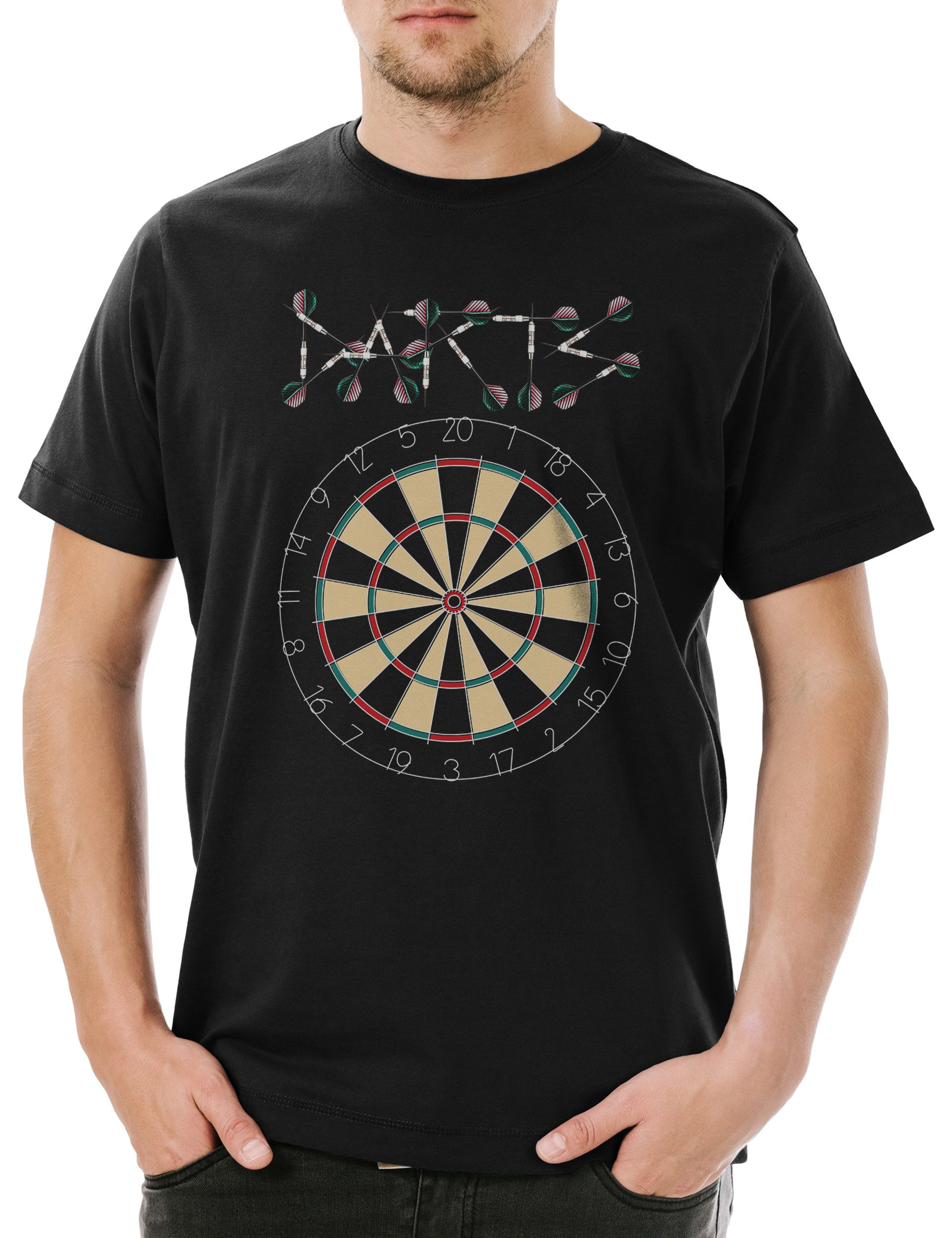 Print-Shirt Darts Target & Arrows Sport Logo Herren T-Shirt Dart Zielscheibe