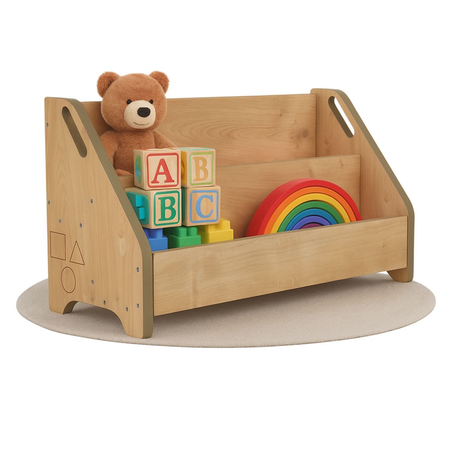 Mein-Regal Standregal DOOWY, Eiche hell Bücherbox Bücherregal, 2 Ebenen, Aufbewahrungsbox
