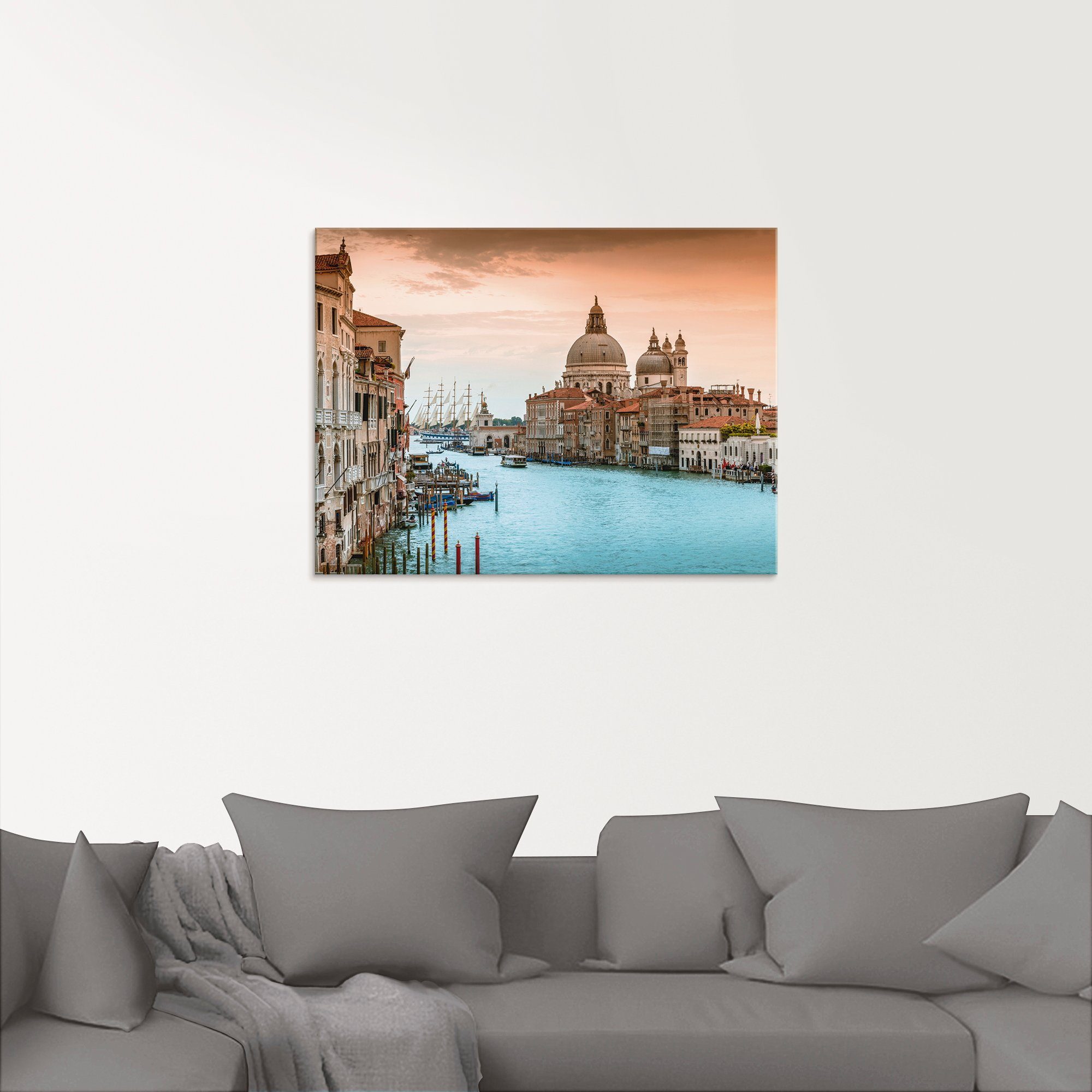 Artland Glasbild Venedig Canal in St), verschiedenen I, Grande (1 Italien Größen