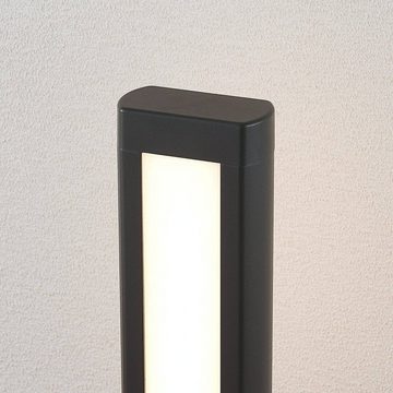 Lucande LED Sockelleuchte Mhairi, LED-Leuchtmittel fest verbaut, warmweiß, Modern, Aluminium-Druckguss, Acryl, anthrazit, weiß, 2 flammig, inkl.