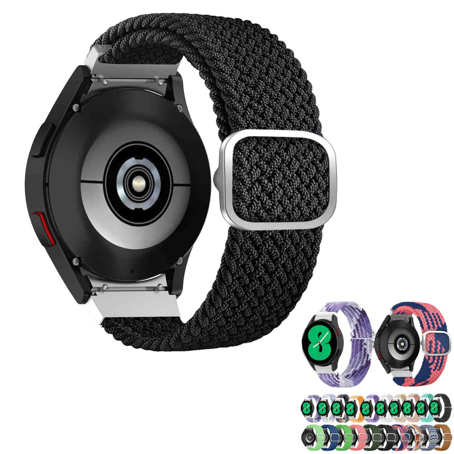 Wigento Smartwatch-Armband Für Samsung Galaxy Watch FE 6 5 4 Normal Pro Classic Nylon Arm Band