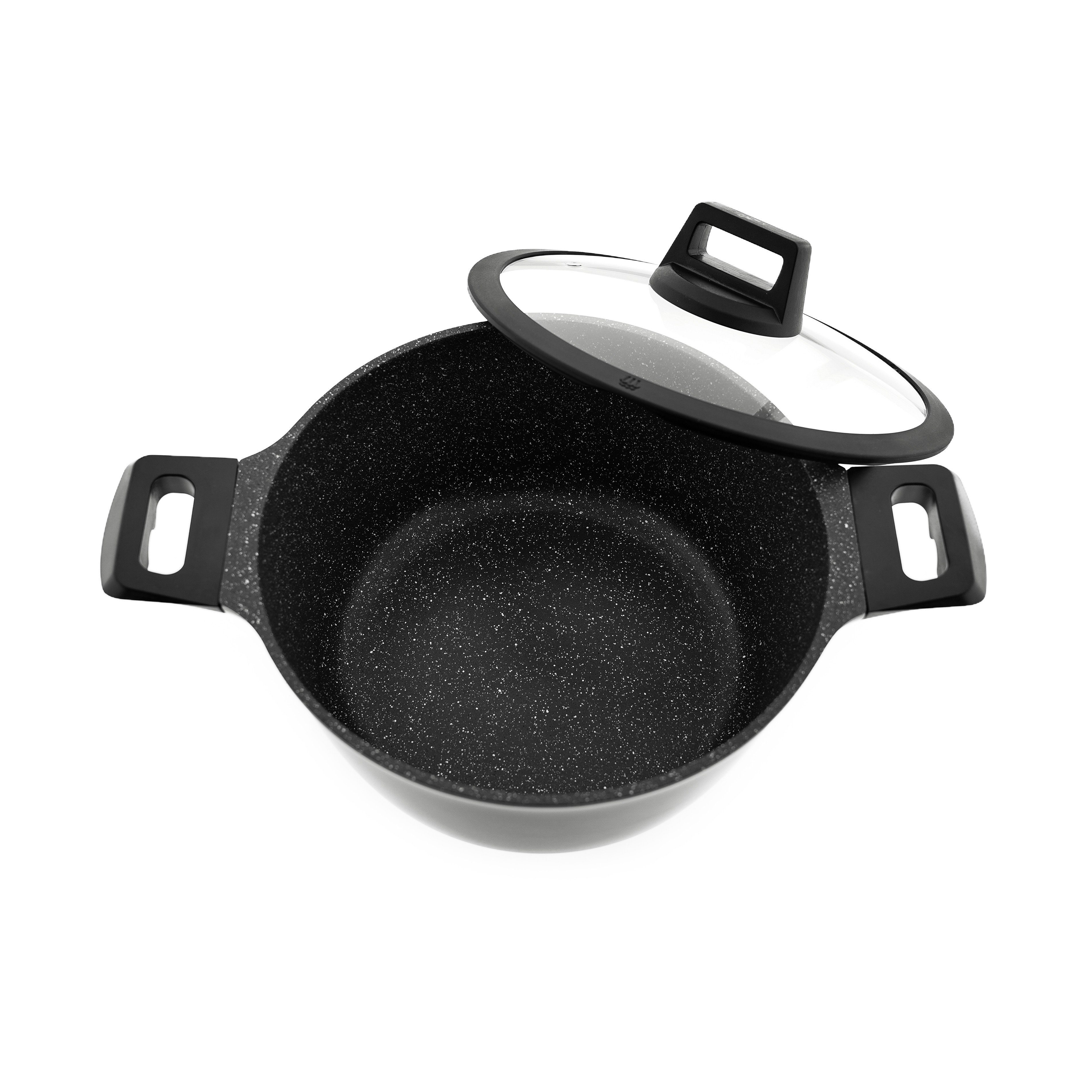 Mulex Kochtopf Kochgeschirr Set 7tlg Topfset Koch-/Braten-Topf-Set Induktion, Aluminiumguss, Antihaft