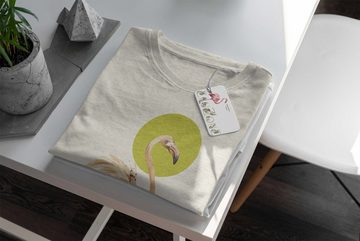 Sinus Art T-Shirt Herren Shirt Organic T-Shirt Aquarell Motiv Flamingo Bio-Baumwolle Ökomode Nachhaltig Farbe (1-tlg)