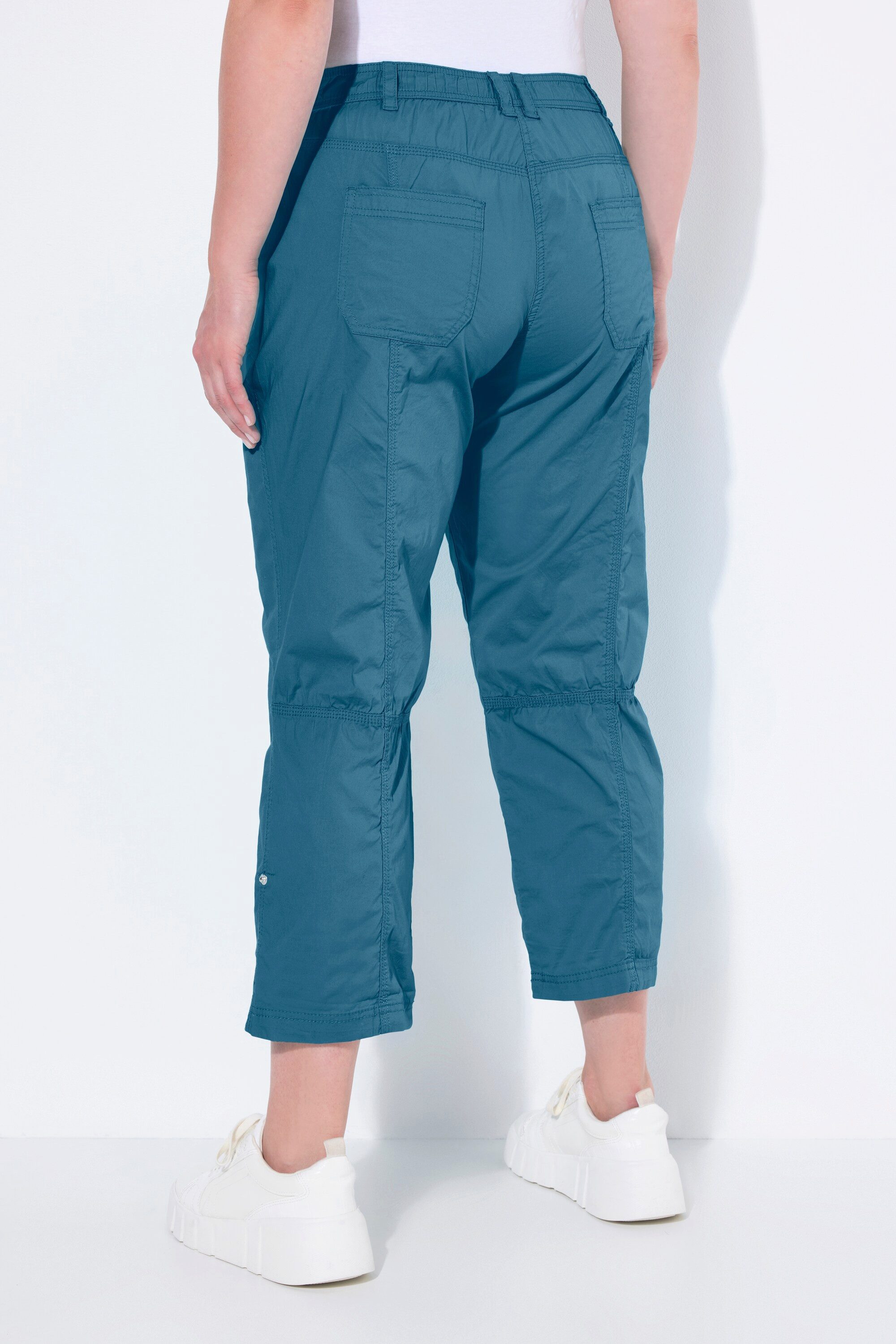 Ulla Popken Funktionshose 7/8-Cargohose Krempelriegel Komfortbund