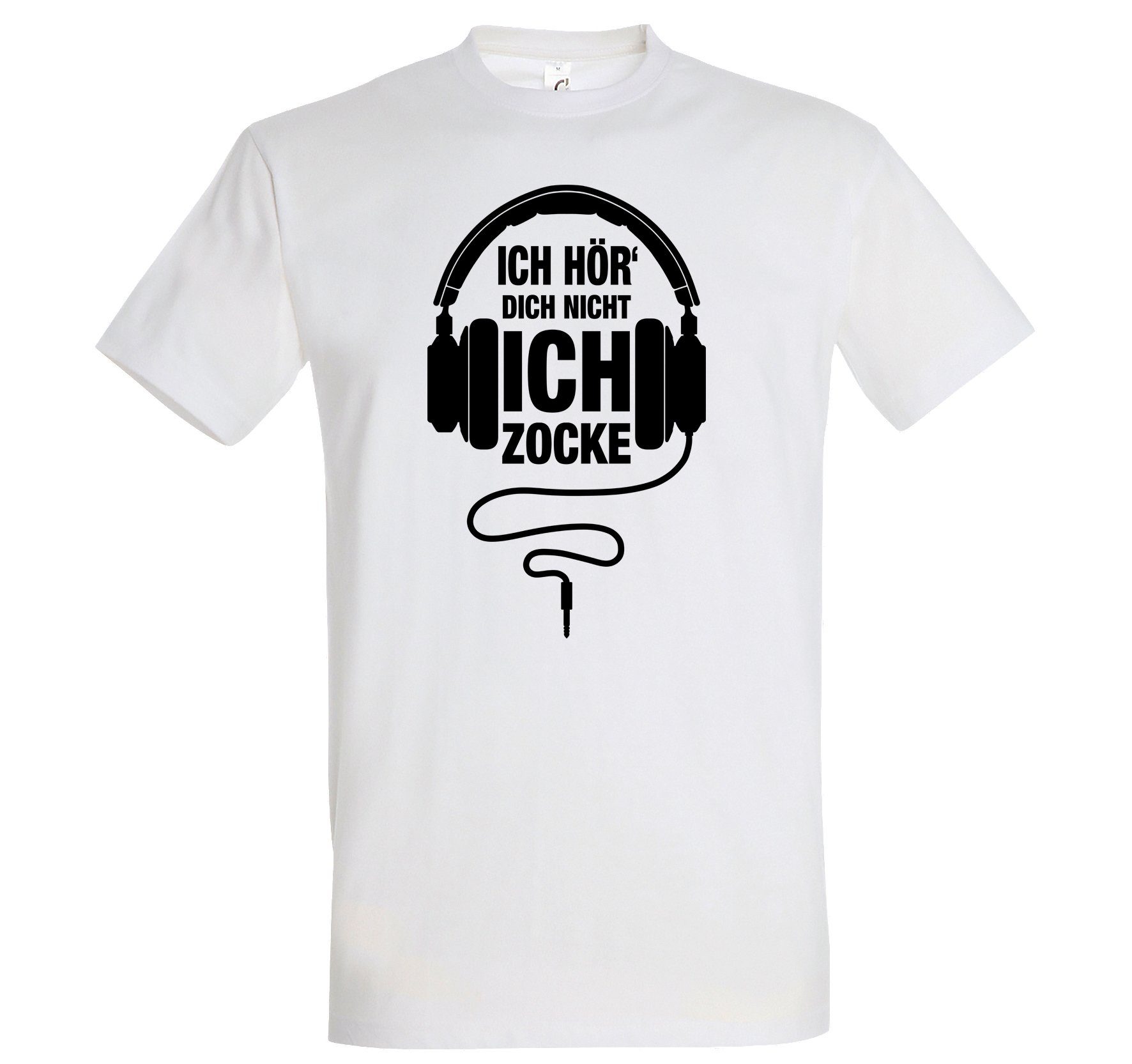 Youth Designz T-Shirt Ich Frontprint lustigem Zocker Herren Zocke mit Weiß Shirt
