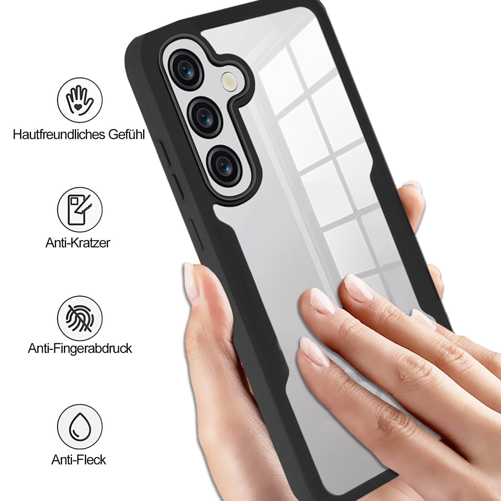 betterfon Handyhülle für Samsung Galaxy A37, 360° Hülle mit Integriertem Displayschutz, 2-teiliges 360 Grad Case mit Rundumschutz und Displayschutz – Bild 4 von 5