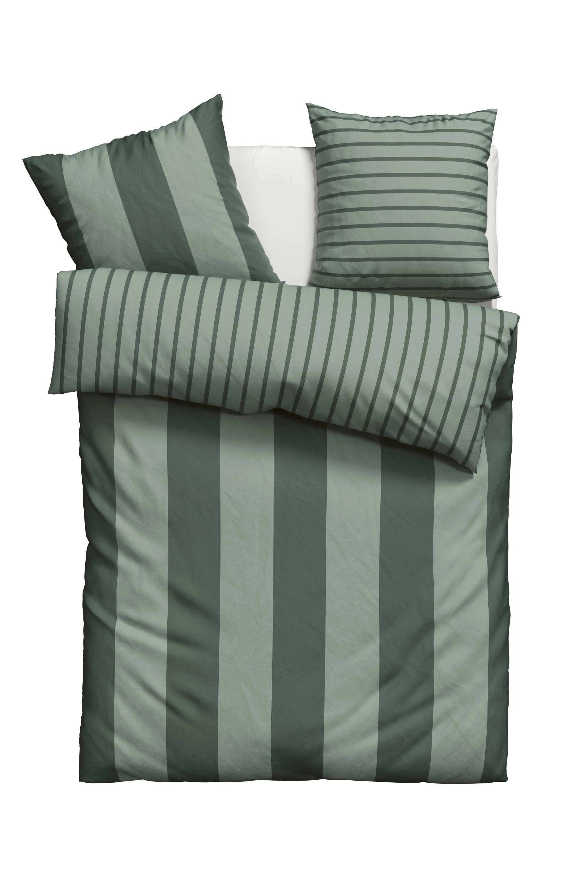 OTTO home Wendebettwäsche Sari in verschiedenen Qualitäten, Flanell, 2 teilig, ab Gr. 135x200 cm, Wendedesign, moderne Bettwäsche mit Streifen