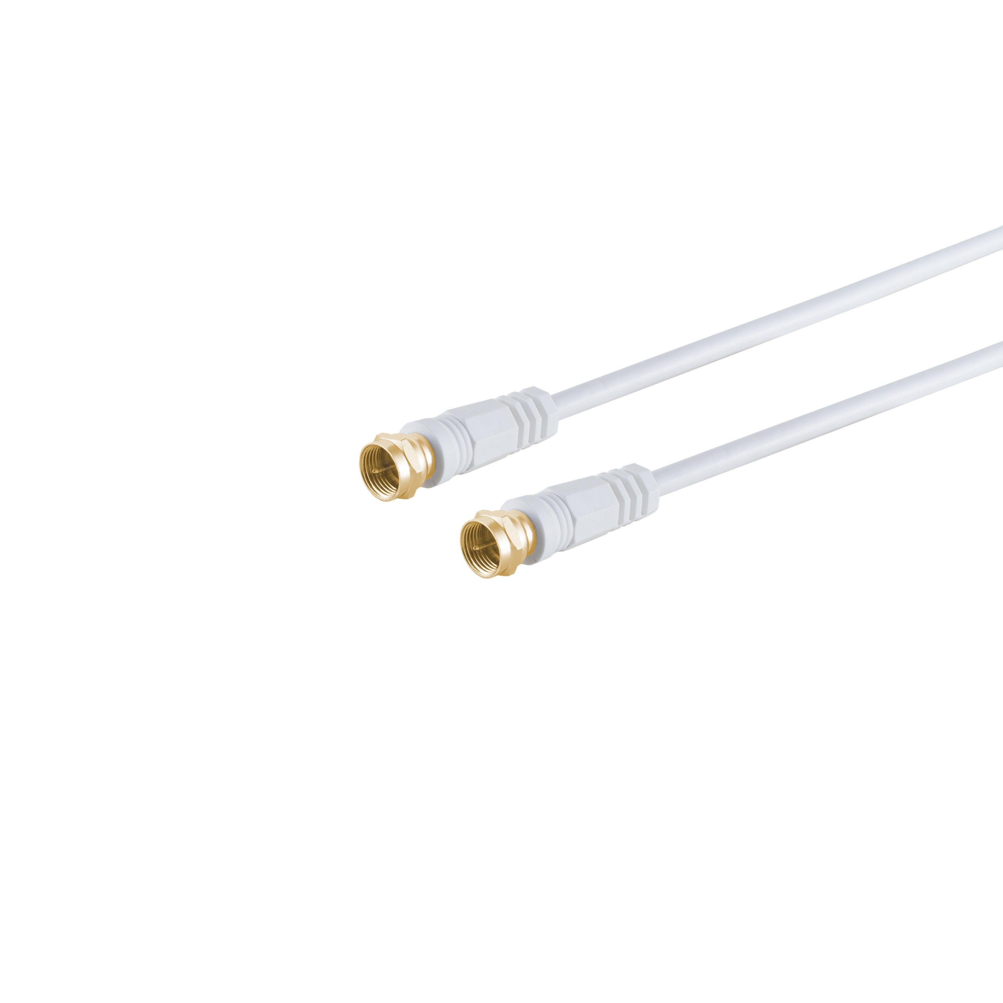 Ferrit, S-Conn (150,00 verg. cm) 1,5m weiß, F-Stecker - SAT-Kabel, F-Stecker