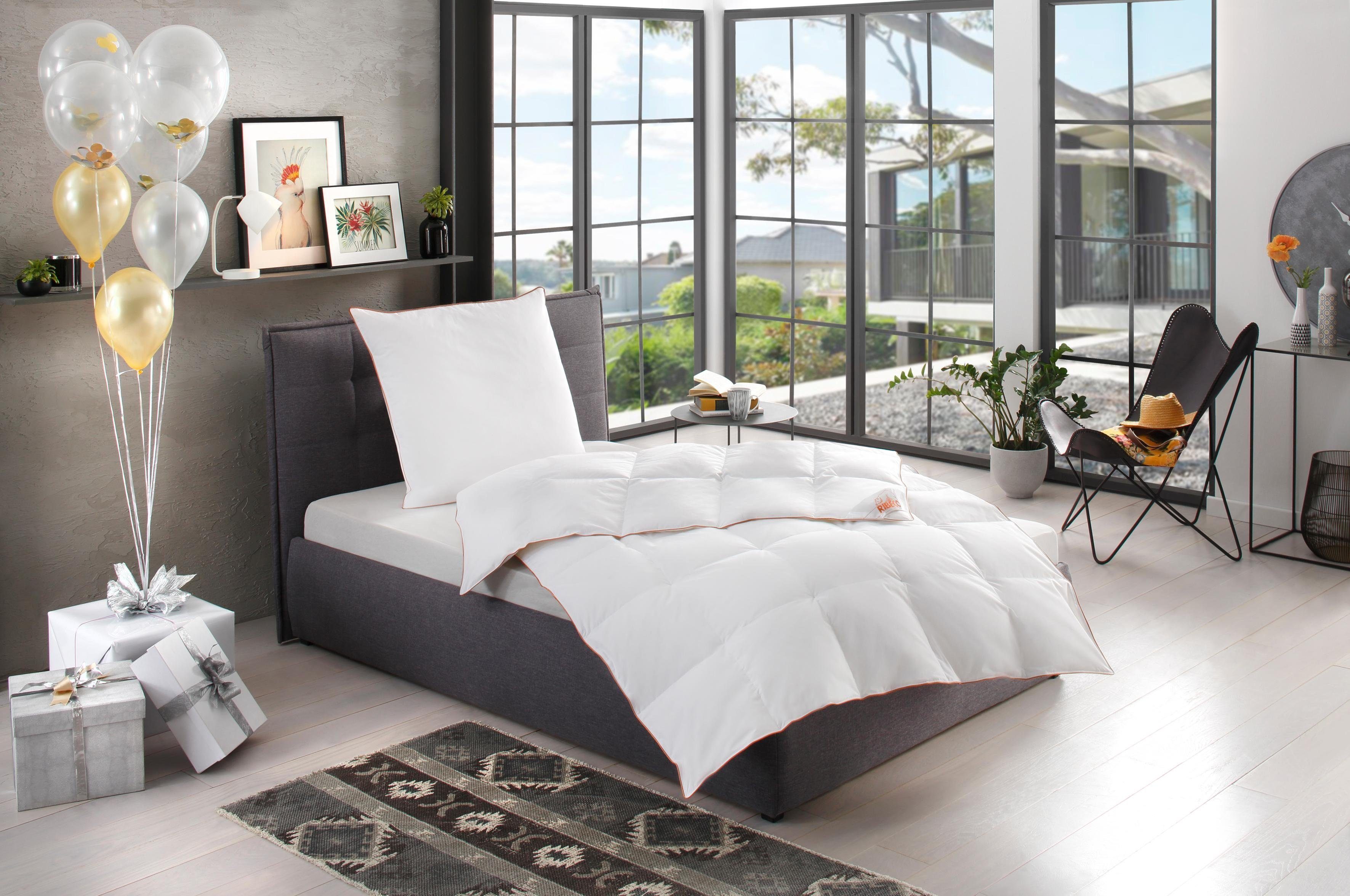 Daunenbettdecke, »Ella«, RIBECO, Füllung: 90% Daunen & 10% Federn, Bezug: Baumwolle, Daunendecke zum Top-Preis! Decke, Bettdecke