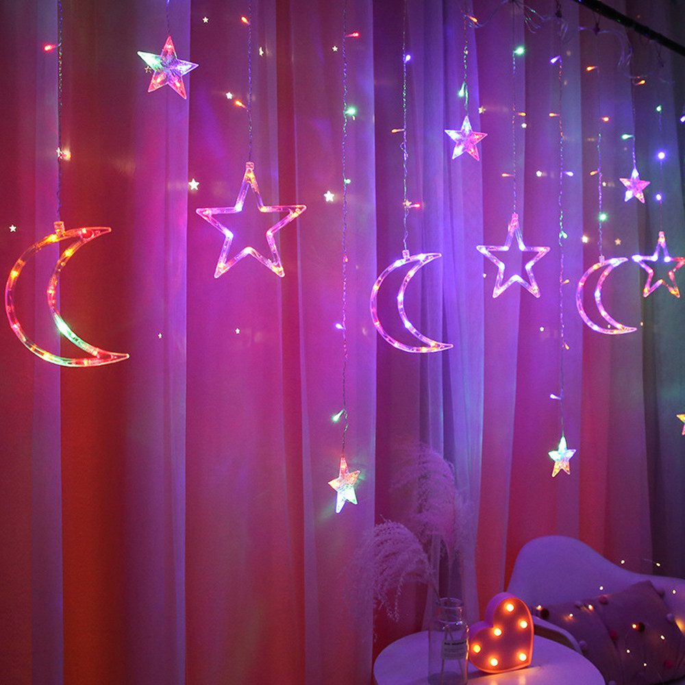 Qualra LED-Lichterkette Stern Mond LED Lichterketten 3M Innen Lichtervorhan günstig online kaufen