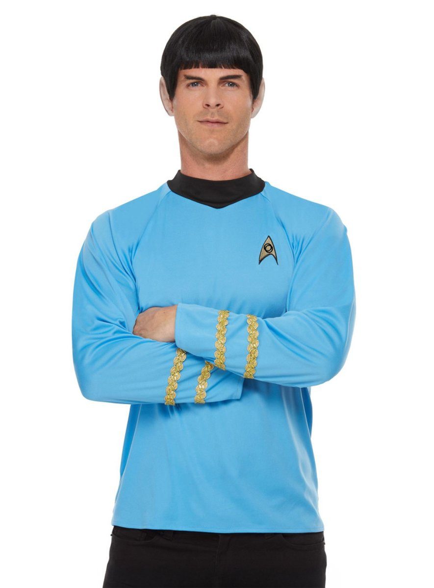 Smiffys Kostüm Star Trek – Raumschiff Enterprise Uniform blau, Faszinierend: Langärmeliges Shirt für den klassischen Mister Spock