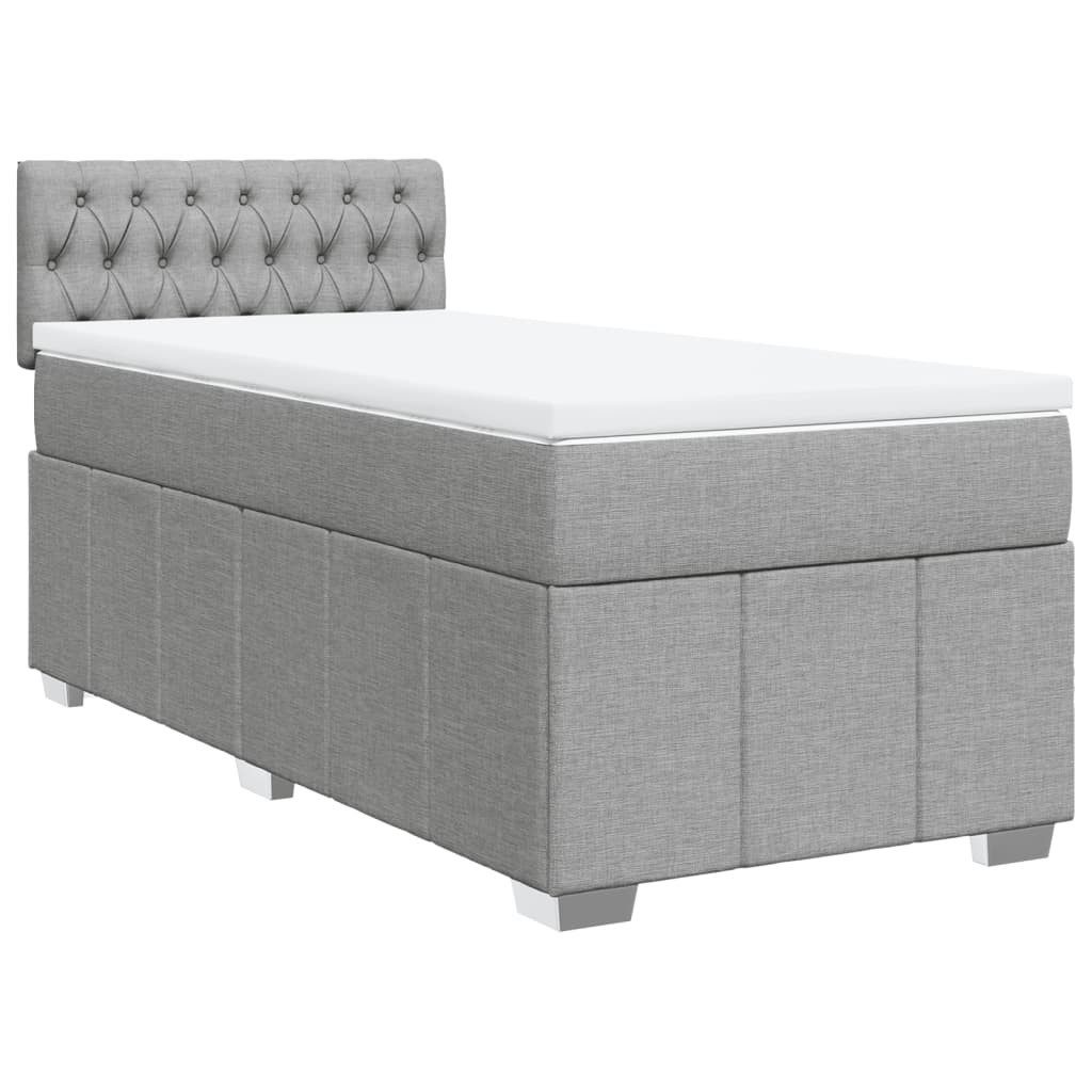 vidaXL Boxspringbett, Boxspringbett mit Matratze Hellgrau 80x200 cm Stoff günstig online kaufen
