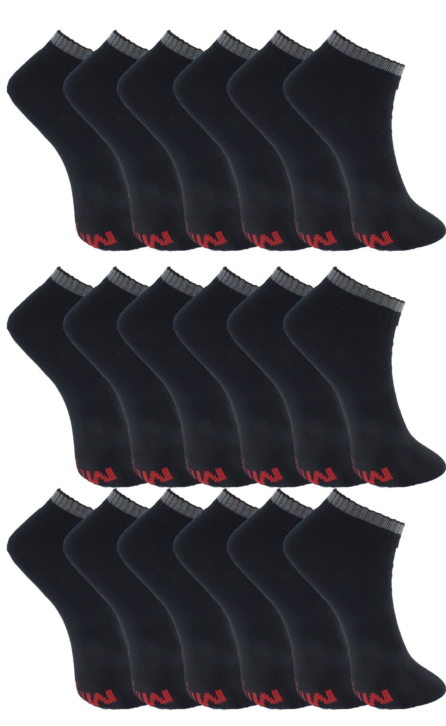 schwarz MUSTANG Farben verschiedene (9-Paar) Kurzsocken