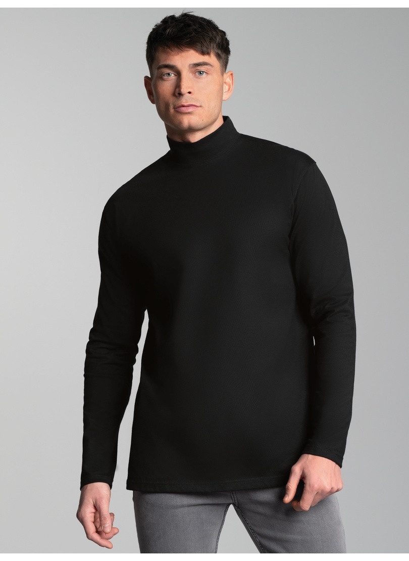 Trigema Longsleeve TRIGEMA Langarm Shirt mit Stehkragen (1-tlg)