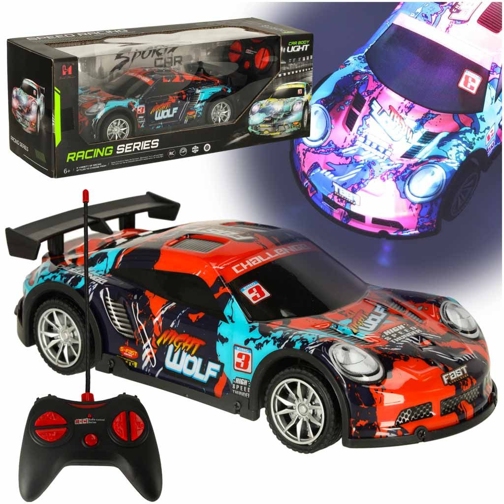 Ikonka RC-Auto RC Rennwagen mit LED, 2,4 GHz Steuerung, 3,7V Akku, 1:24 Maß günstig online kaufen