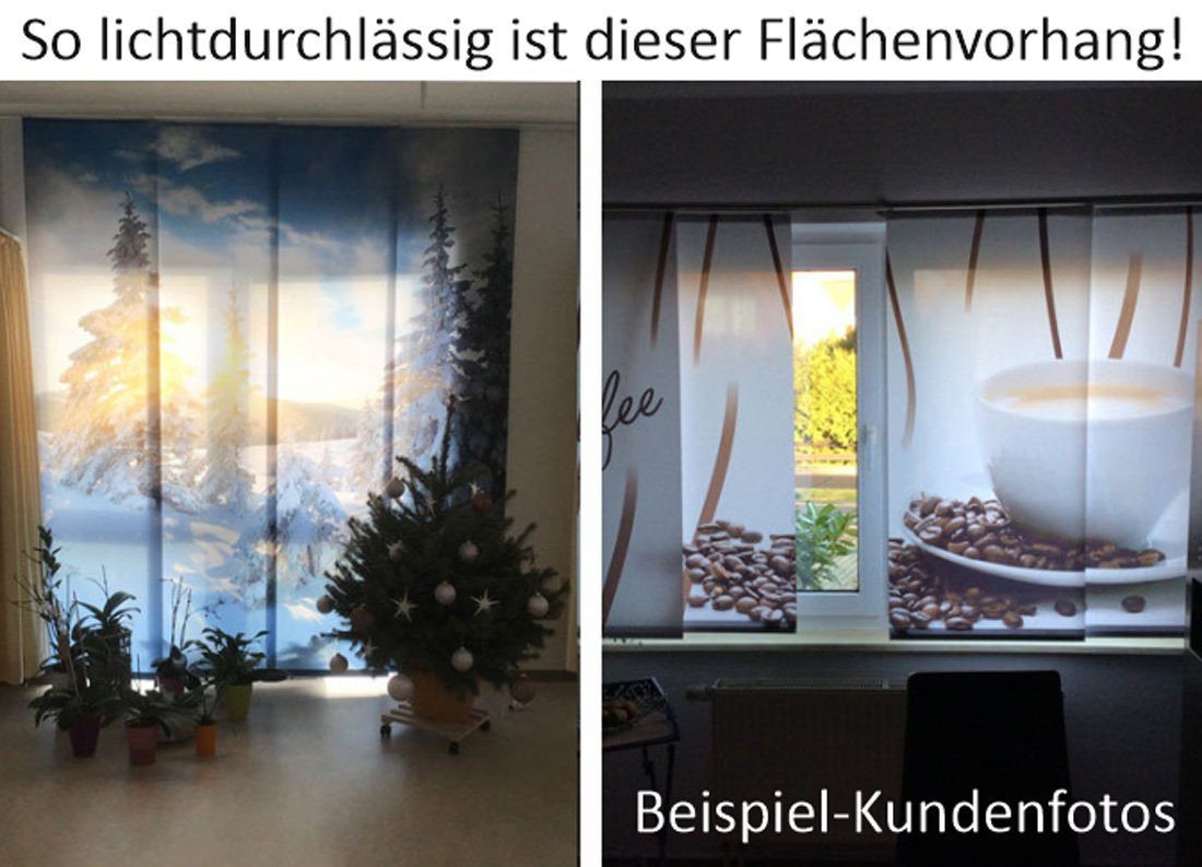 Flächenvorhang, waschbar bei haltbar!, gardinen-for-life, - Grad rot Weihnachten Digitaldruck, sehr - 30 Sublimationsdruck silver Schiebegardine Tolle