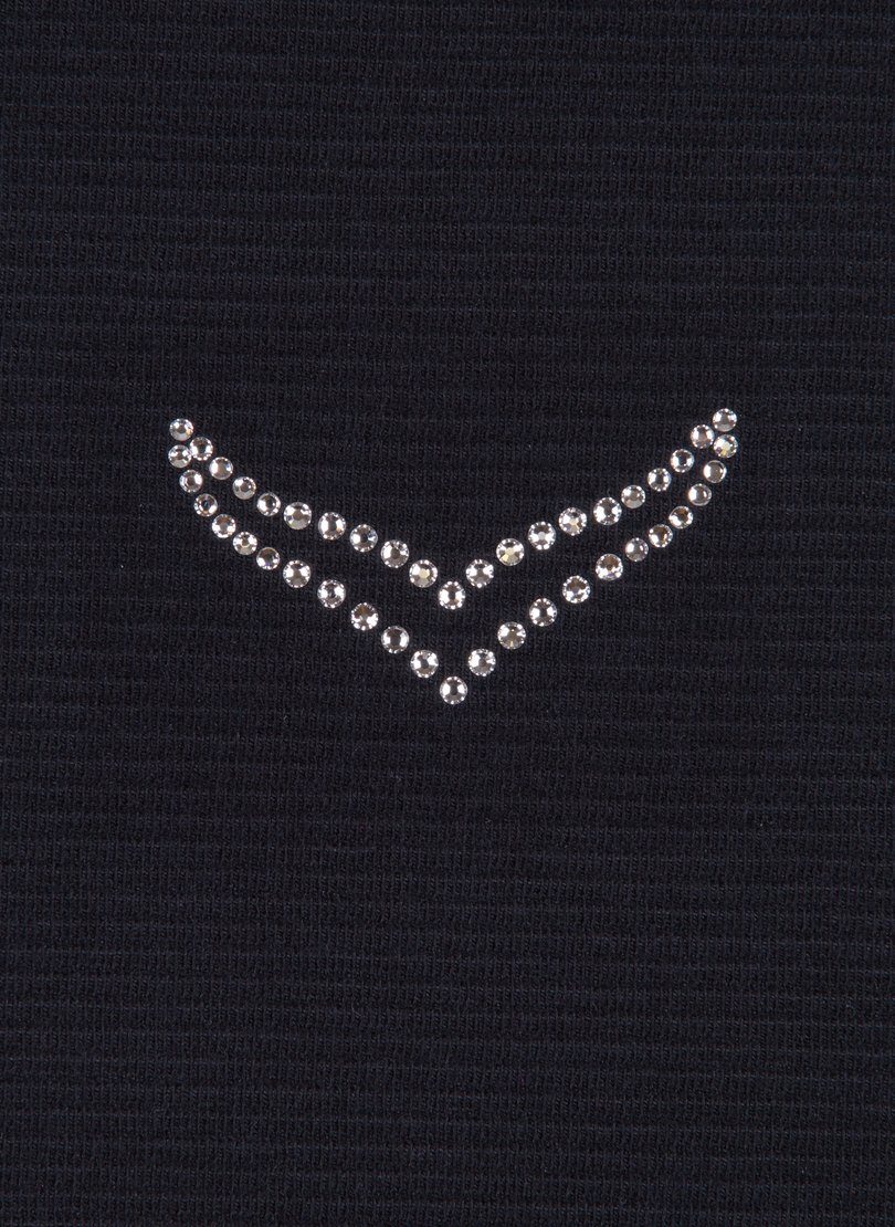 Trigema Jerseykleid TRIGEMA Halbarm Kleid mit Kristallsteinen (1-tlg)