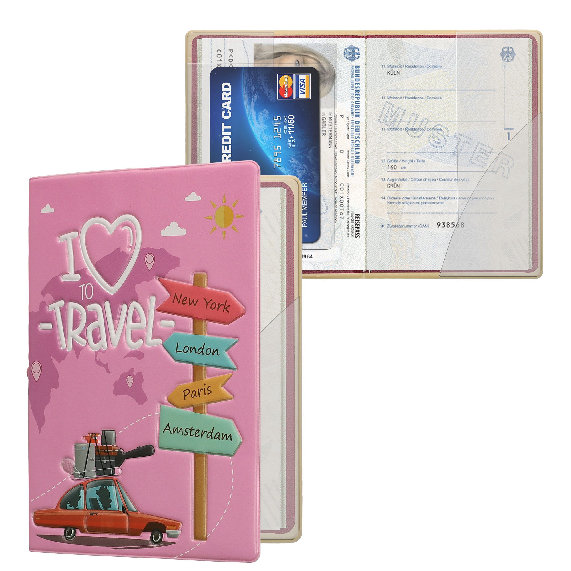 kwmobile Etui Reisepass Kunststoff Schutzhülle Ausweis Hülle Impfpass Schut günstig online kaufen