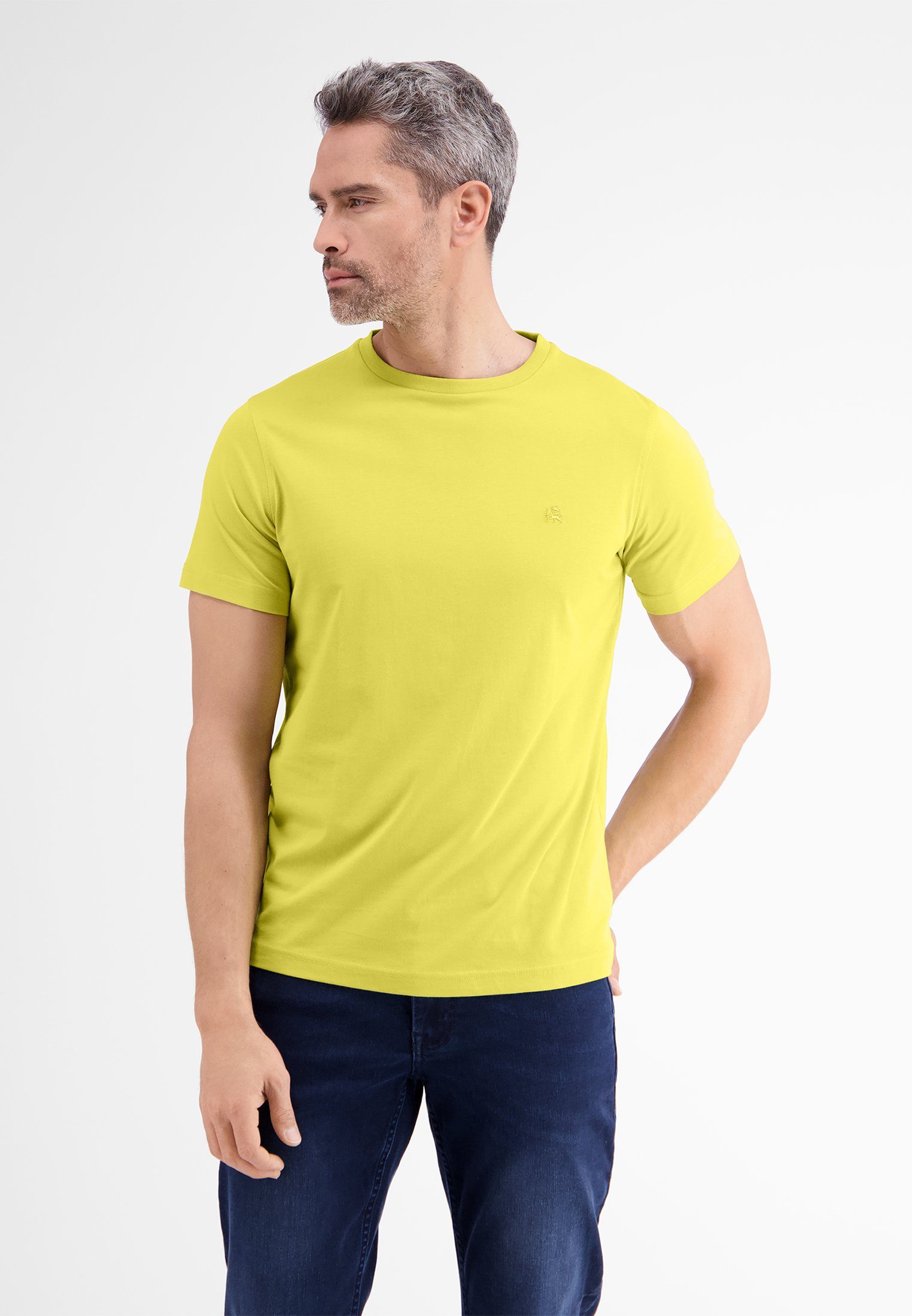 LERROS T-Shirt LERROS Basic T-Shirt in vielen Farben YELLOW MOSS