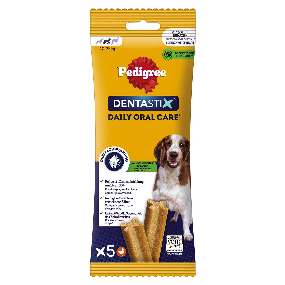 Pedigree DENTASTIX Daily Oral Care für mittelgroße Hunde - 14 x 5 Stück, für: Hund