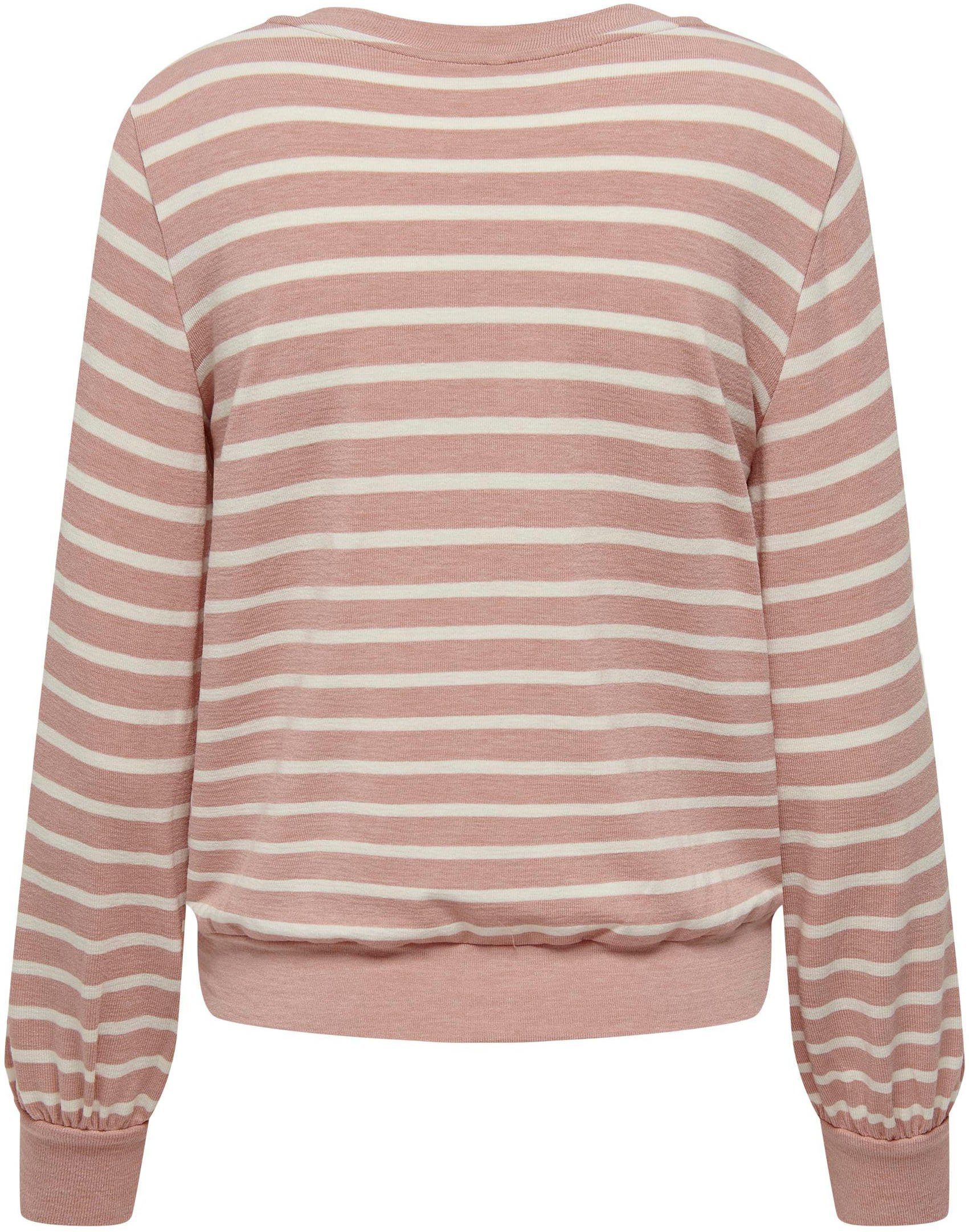 Stripes ONLRITA JRS L/S TOP ONLY Misty V-NECK Rose V-Shirt